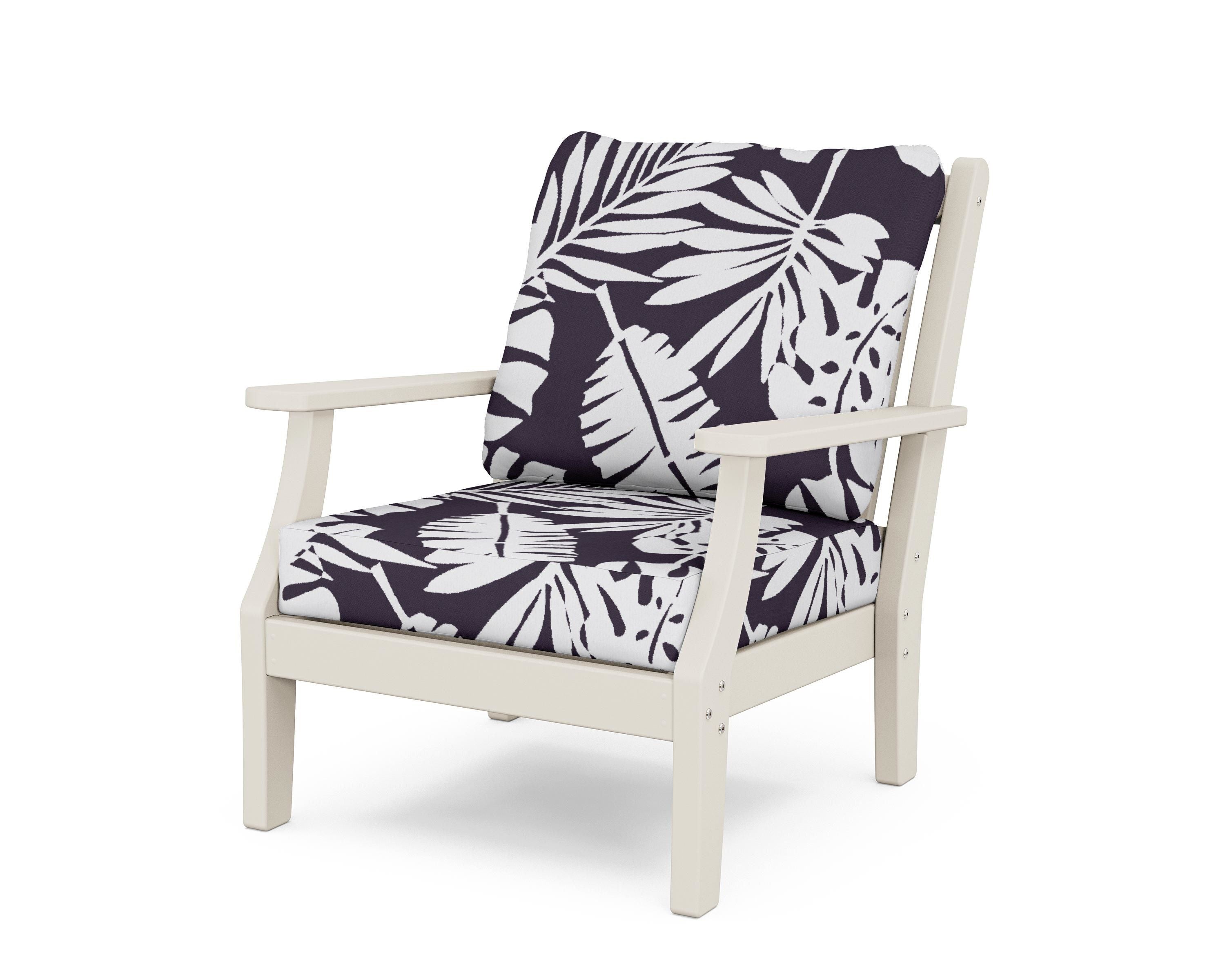 Country Living Wovendale Deep Seating Chair in Sand / Leaf Navy