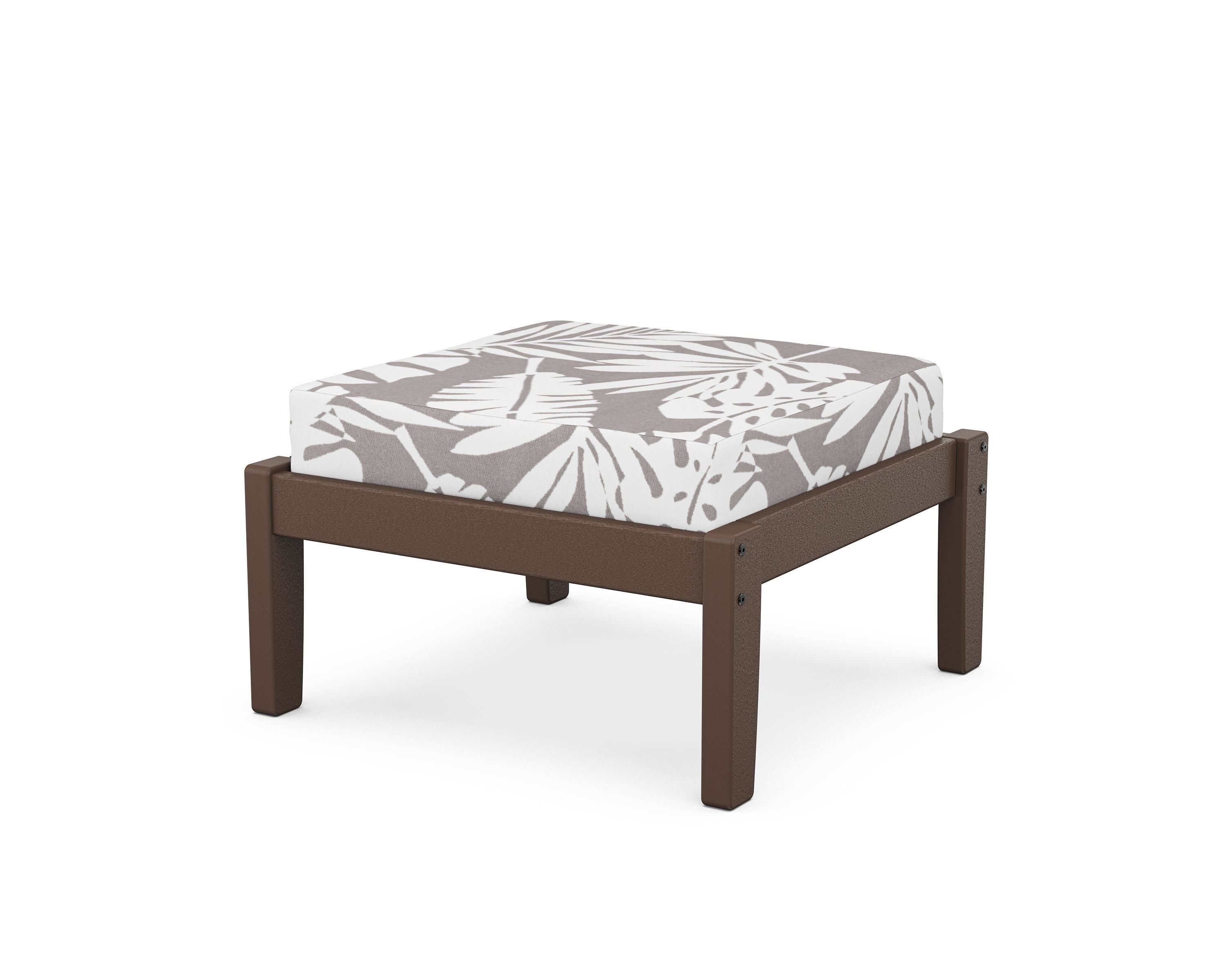 Unbranded Deep Seating Ottoman in Mahogany / Leaf Grey Mist