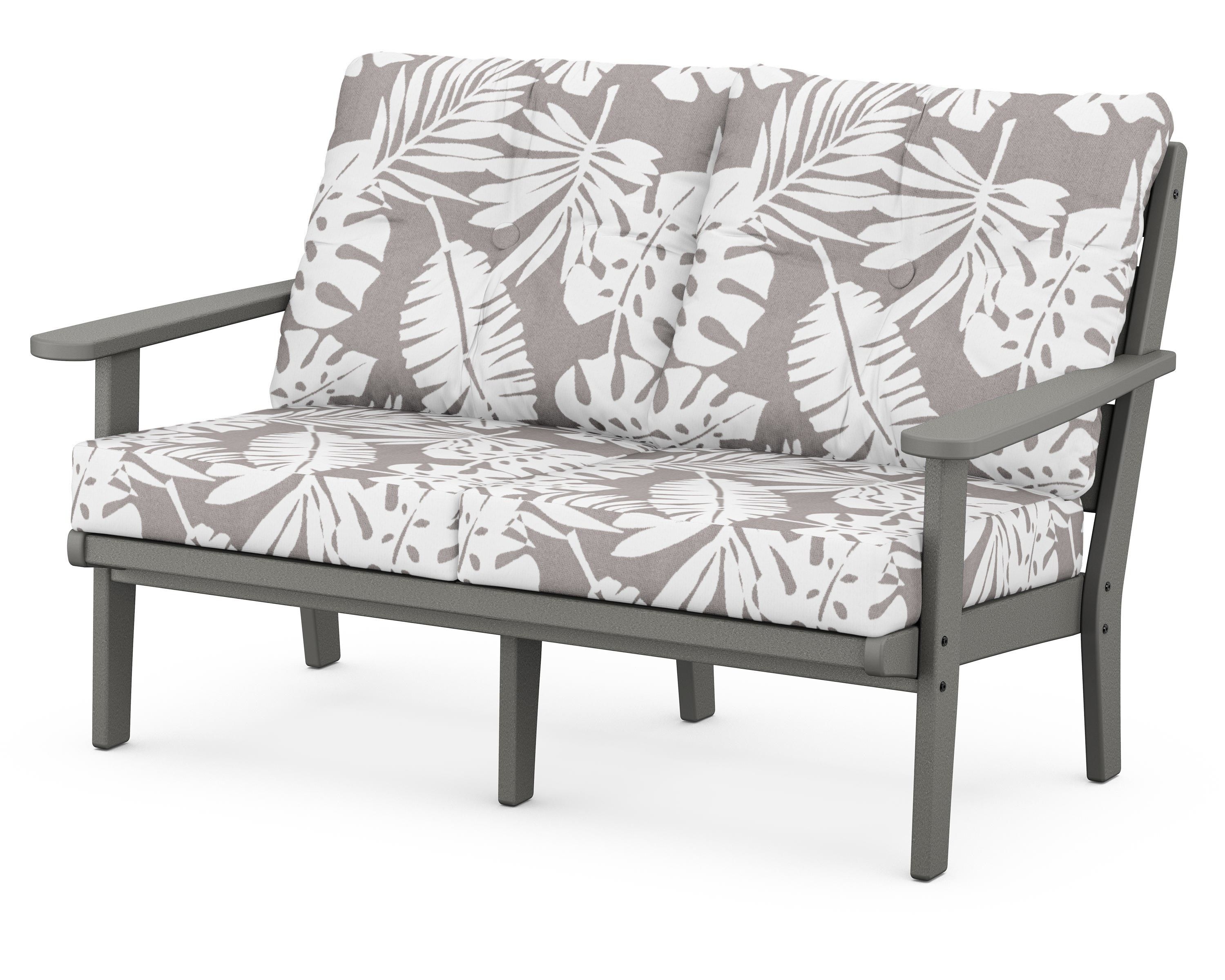 POLYWOOD® Lakeside Deep Seating Loveseat in Slate Grey / Leaf Grey Mist