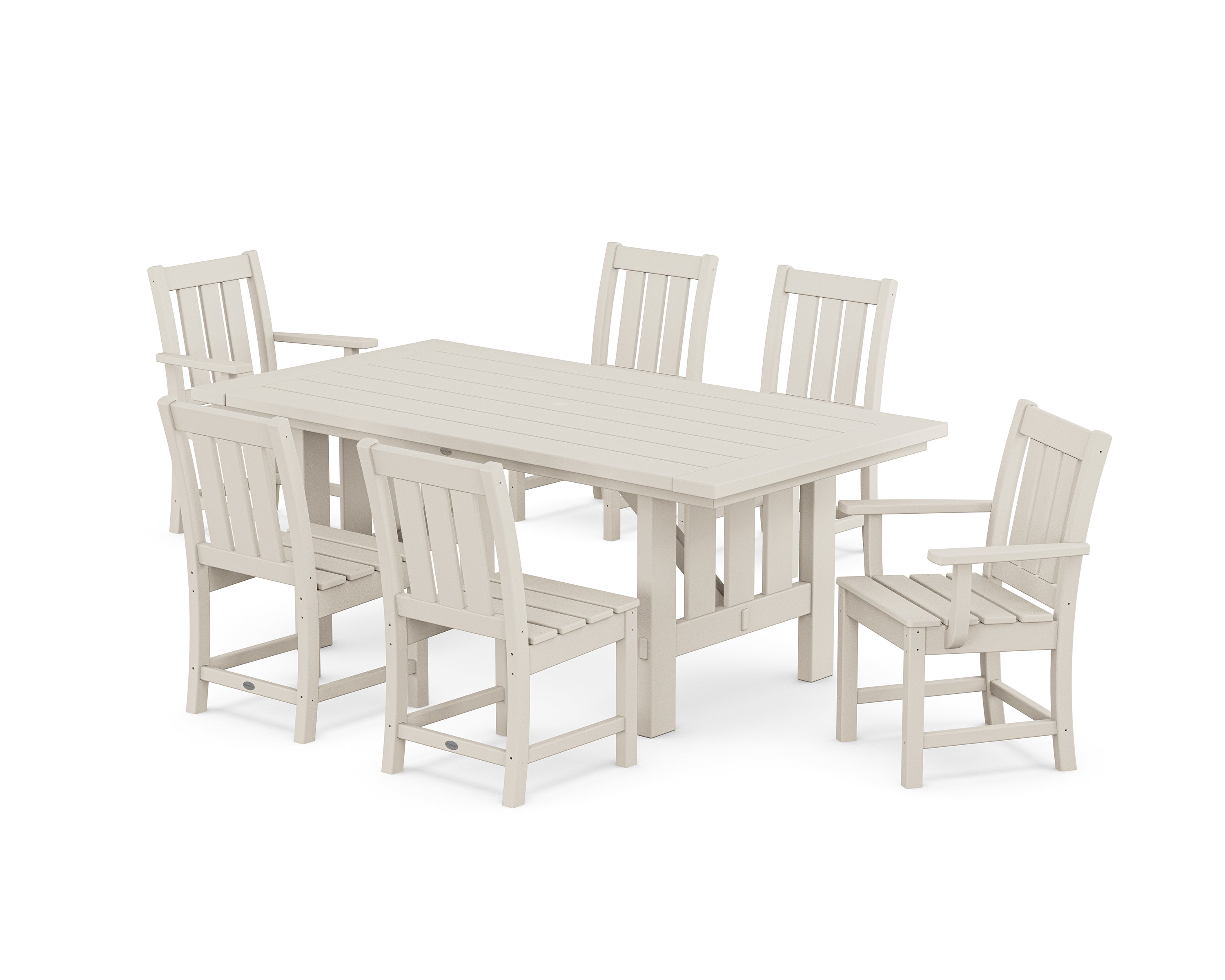 POLYWOOD® Oxford 7-Piece Dining Set with Mission Table in Sand
