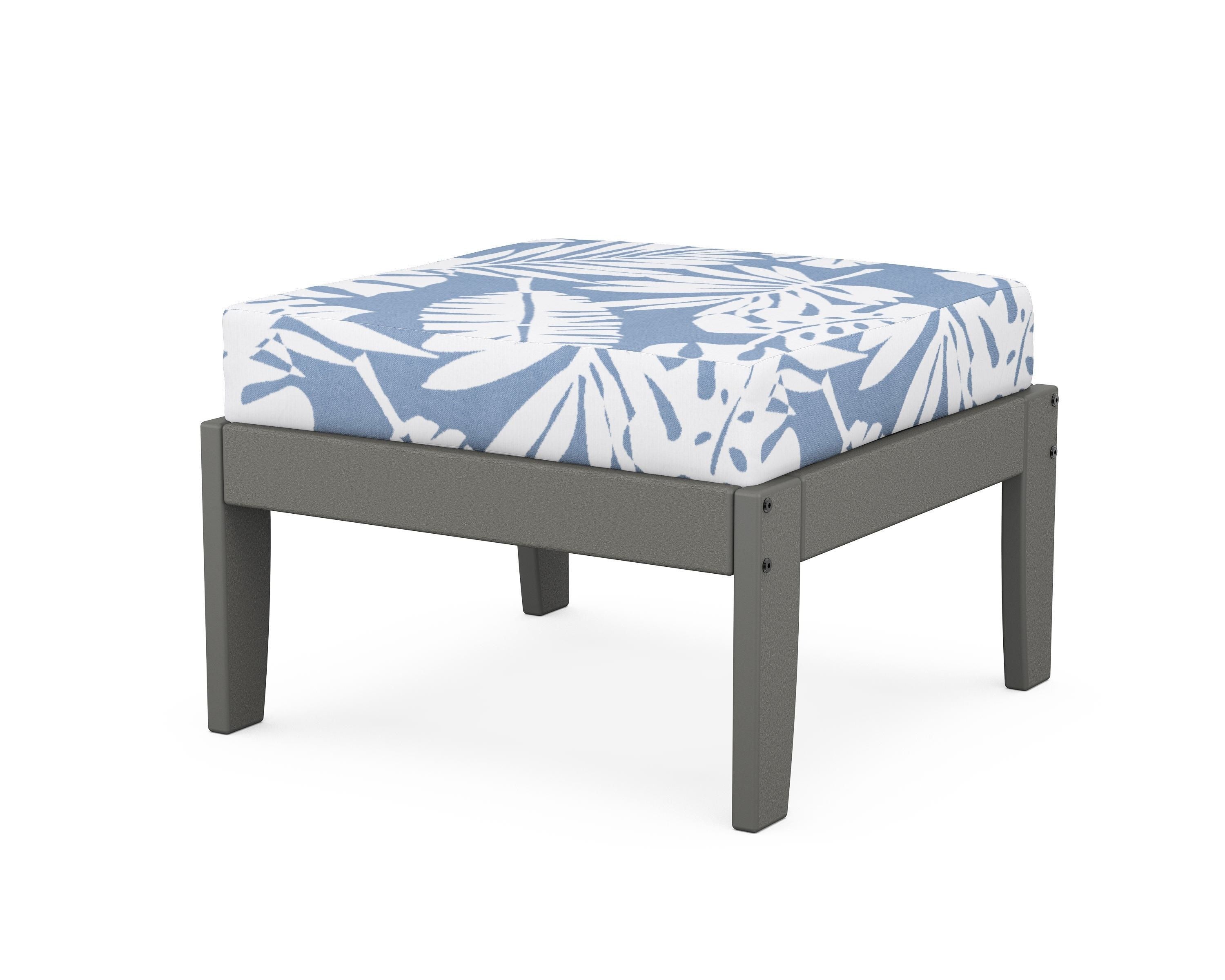 Unbranded Modular Ottoman - Classic in Slate Grey / Leaf Sky Blue
