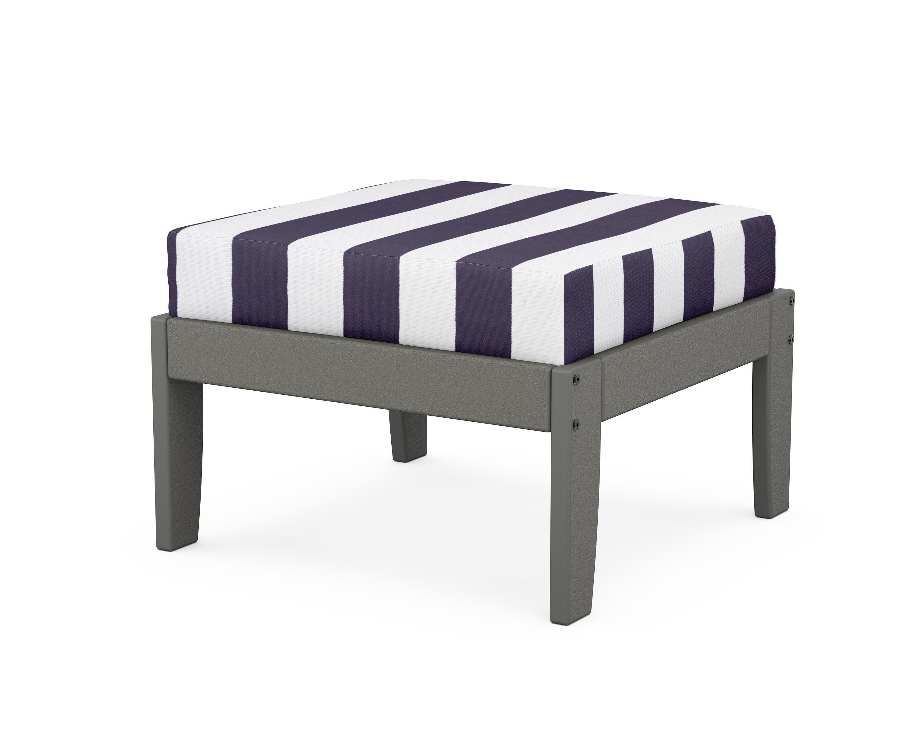 Unbranded Modular Ottoman - Classic in Slate Grey / Cabana Stripe Navy