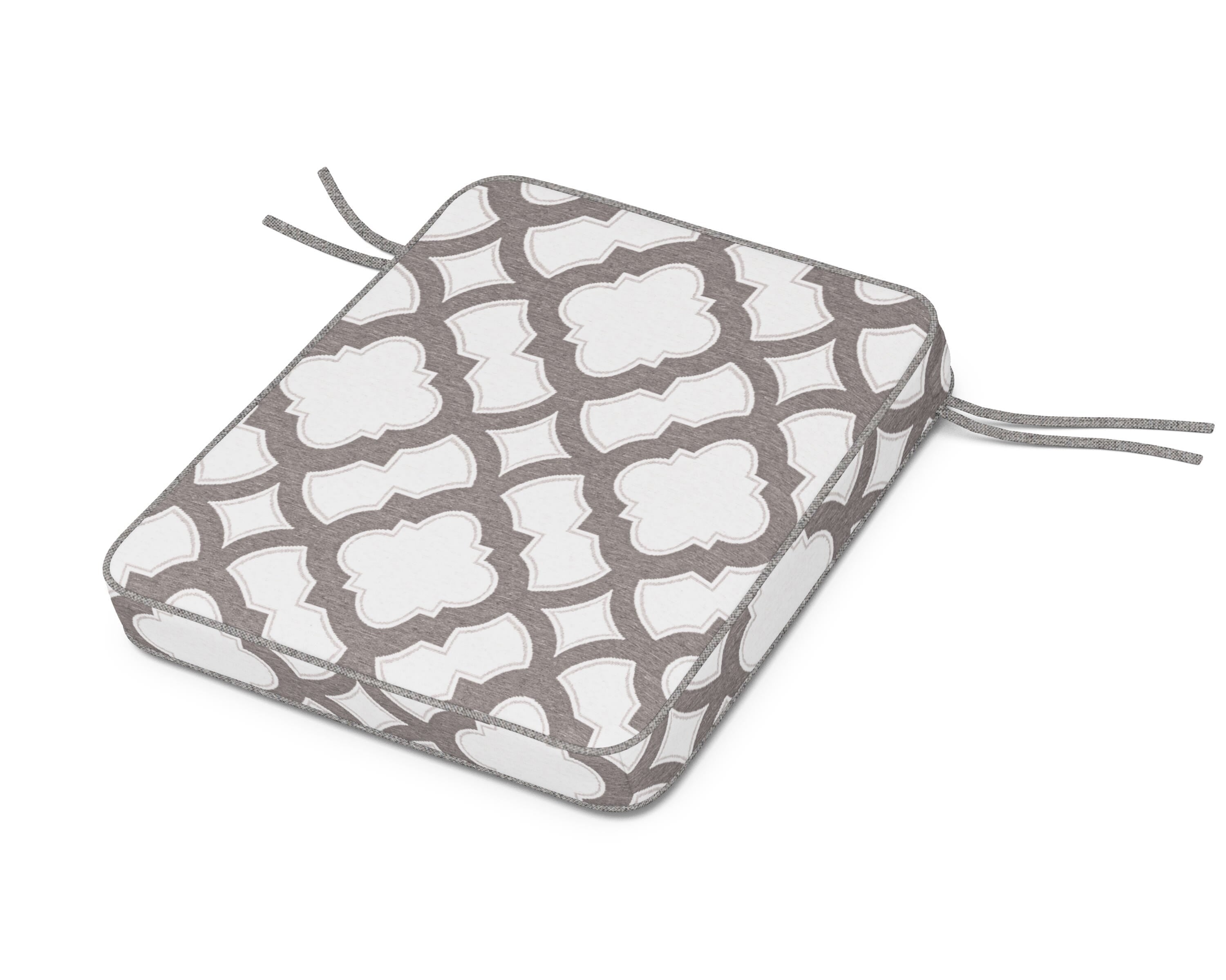 Martha Stewart by POLYWOOD® Chinoiserie Rocker Seat Cushion in Trellis Grey Mist