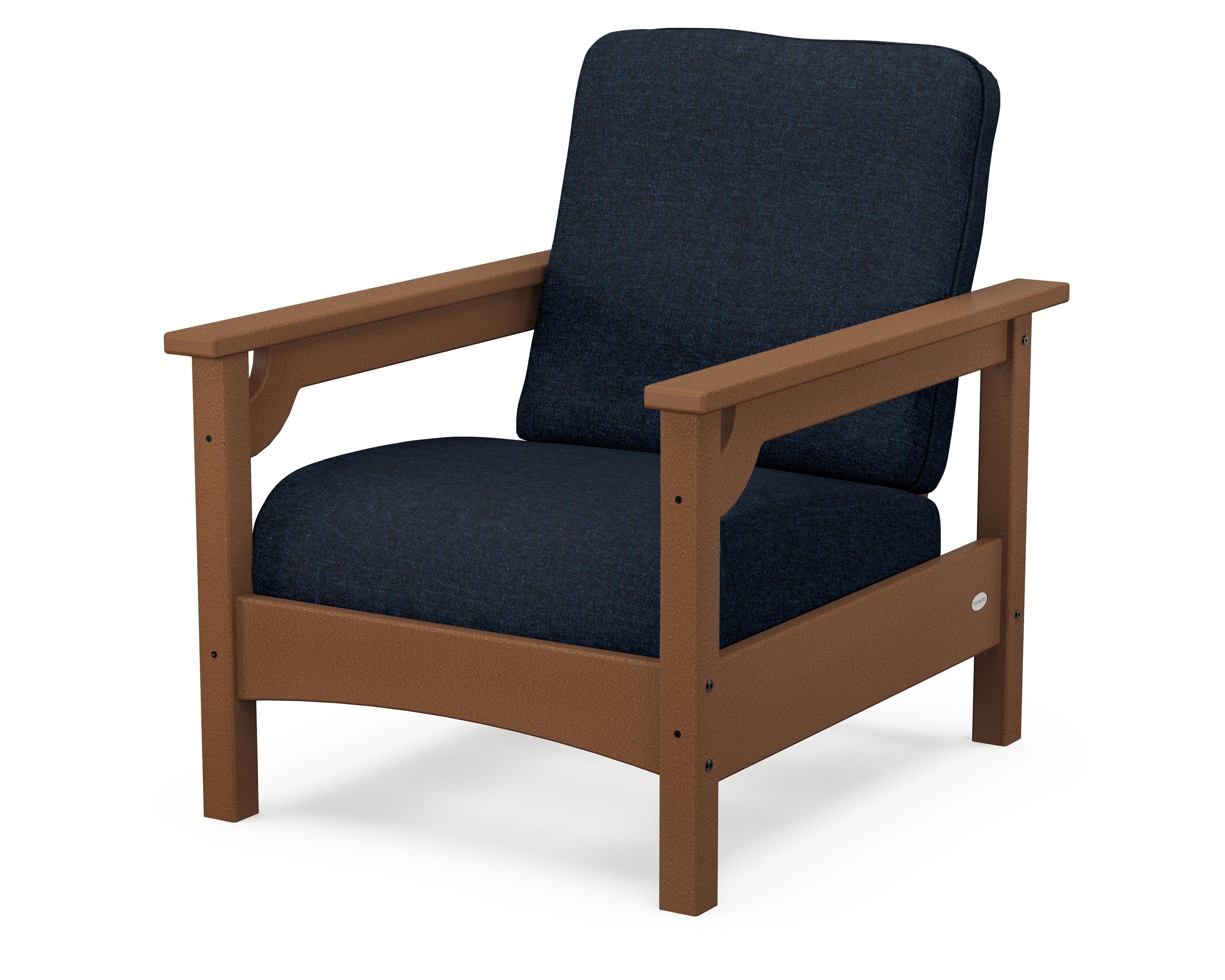 POLYWOOD® Club Chair in Teak / Marine Indigo