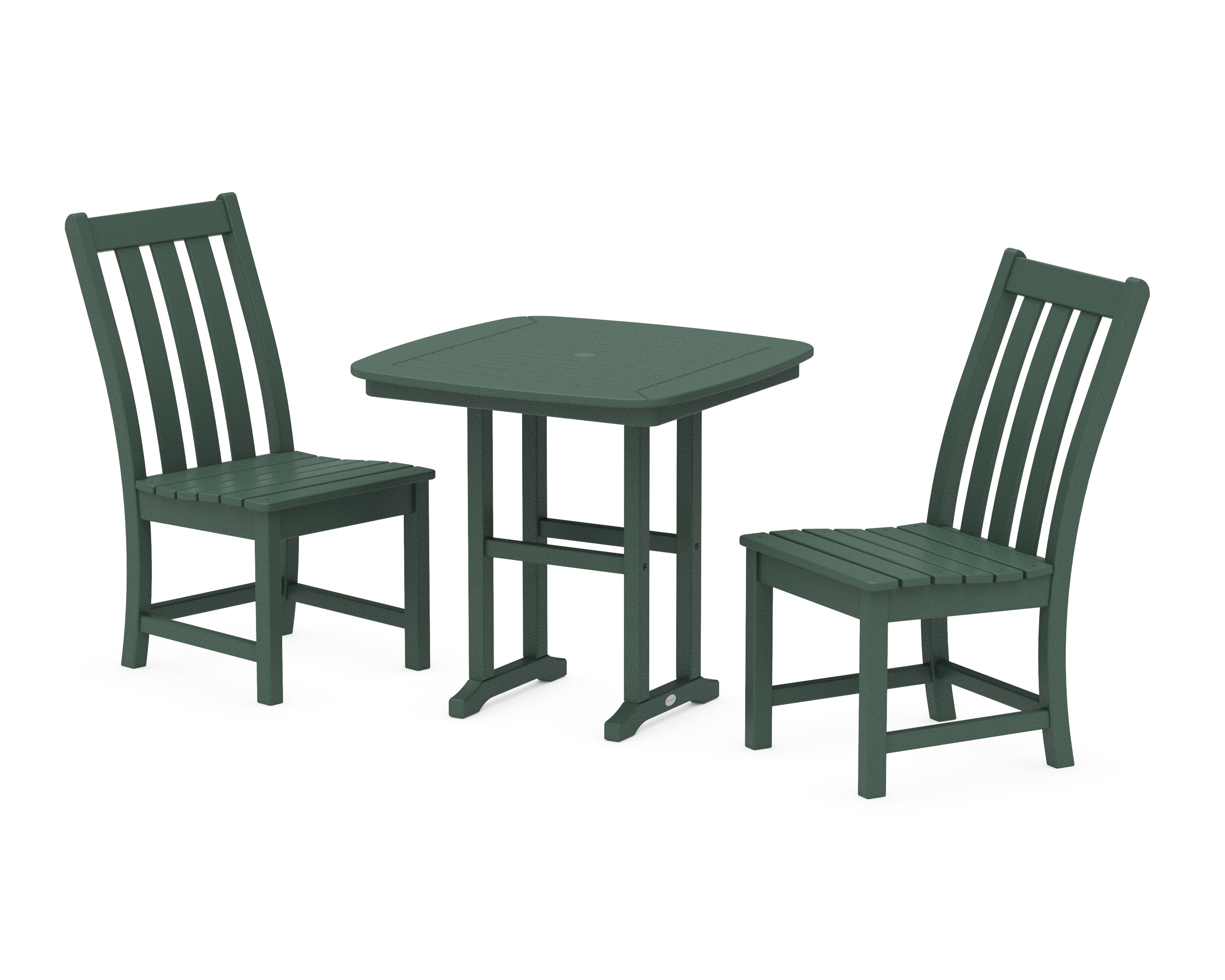 POLYWOOD® Vineyard Side Chair 3-Piece Dining Set in Green