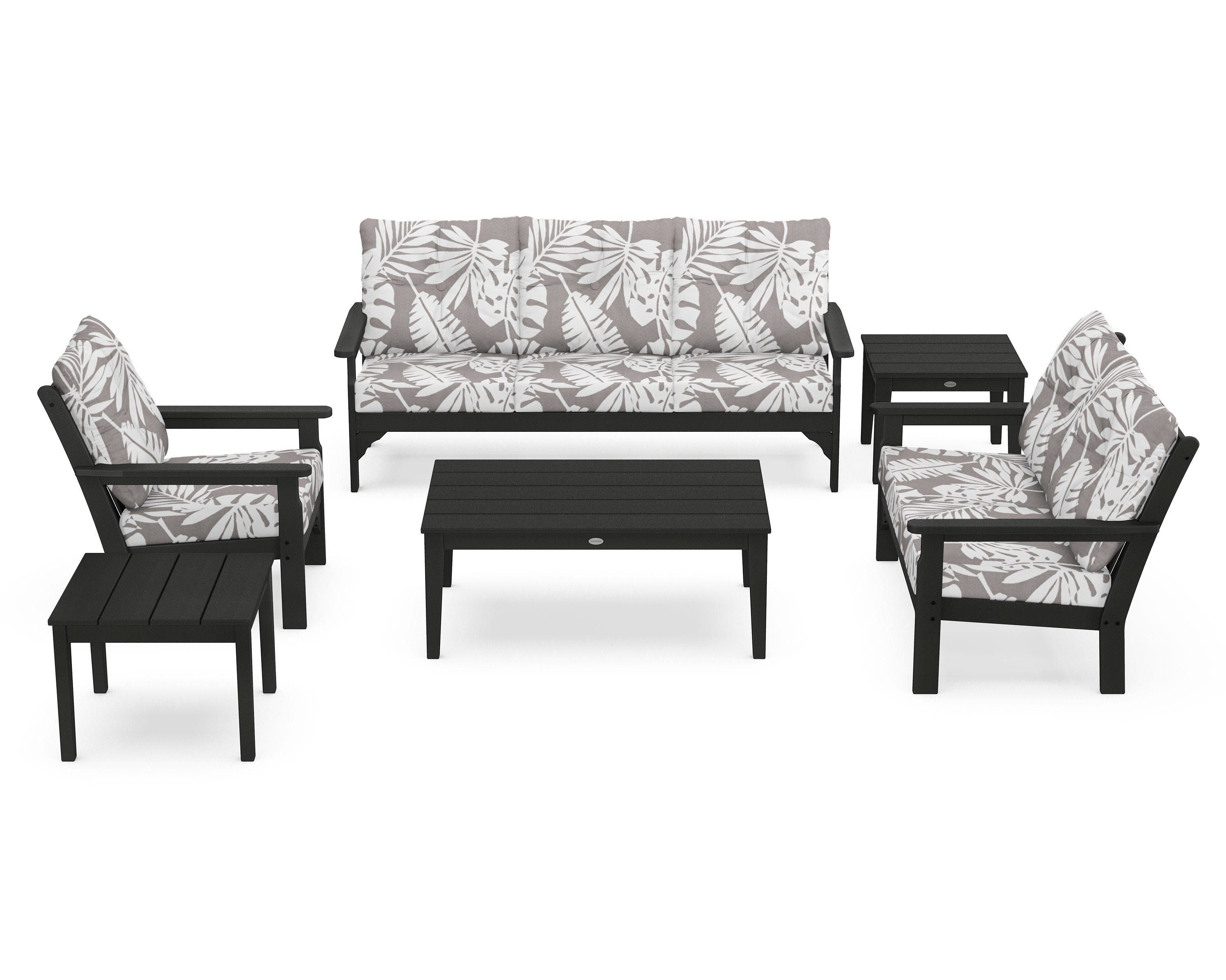 POLYWOOD® Vineyard 6-Piece Deep Seating Set in Green / Leaf Grey Mist