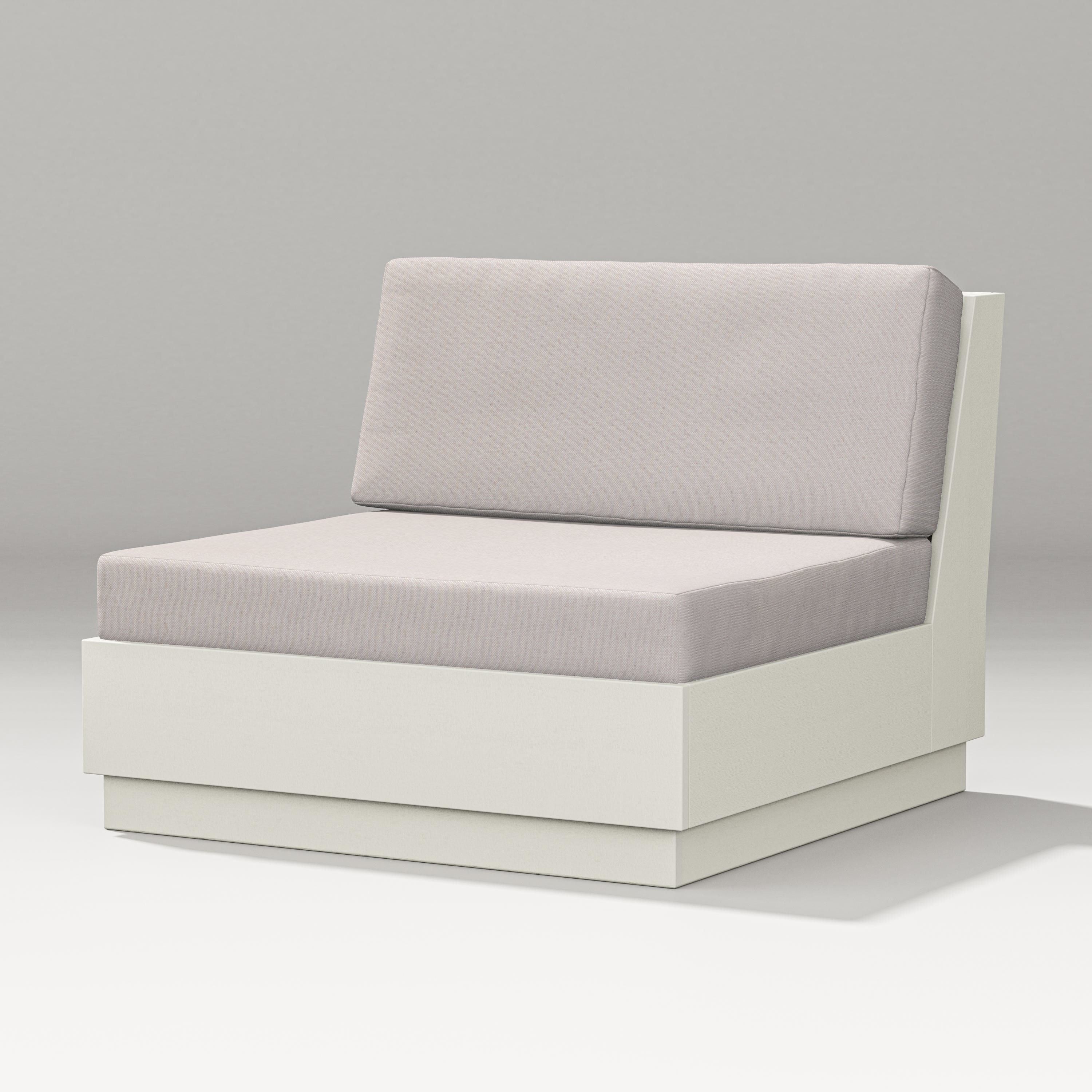 PW Designer Series Elevate Modular Armless Chair in Vintage White / Dune Burlap