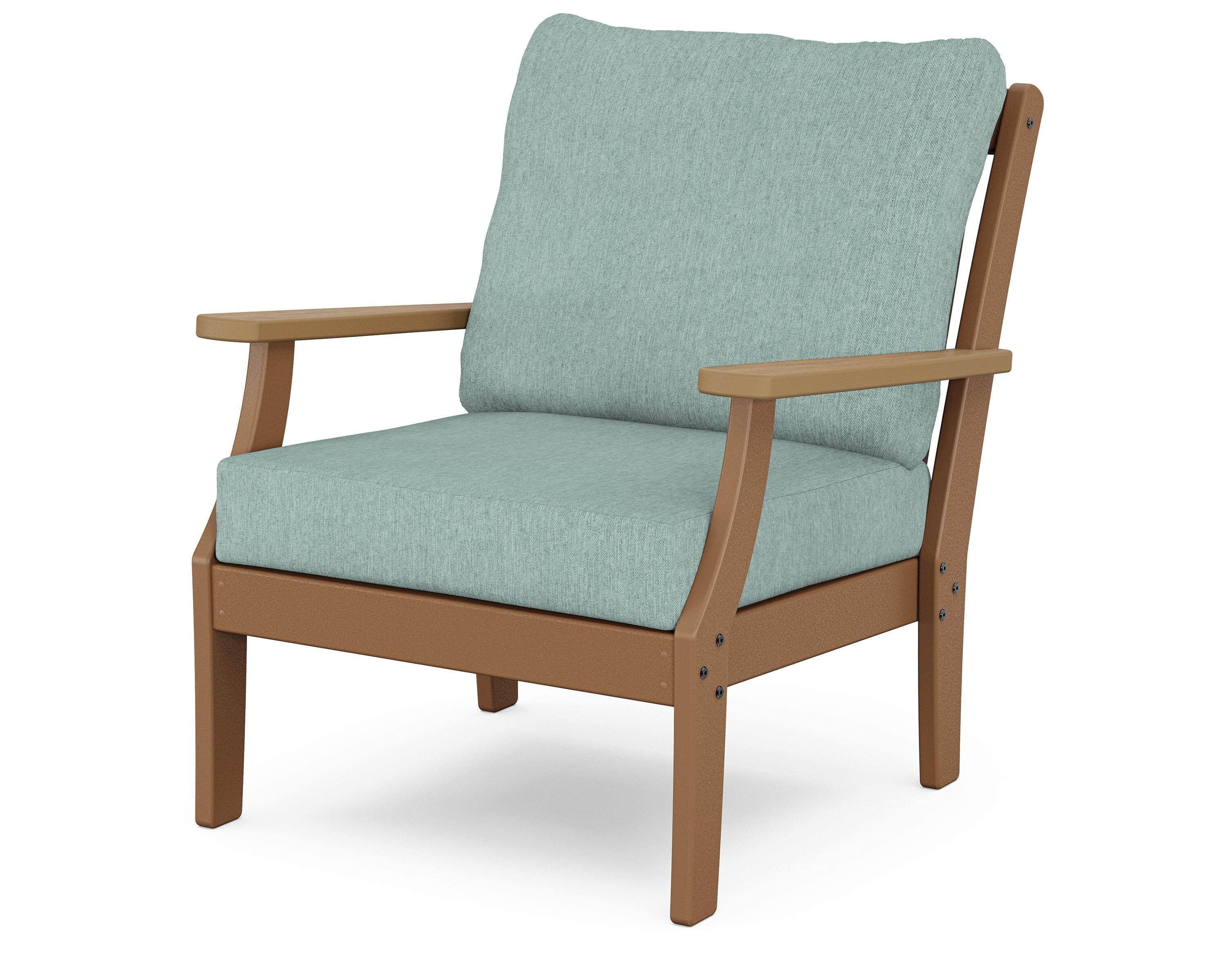 POLYWOOD® Braxton Deep Seating Chair in Teak / Natural / Glacier Spa