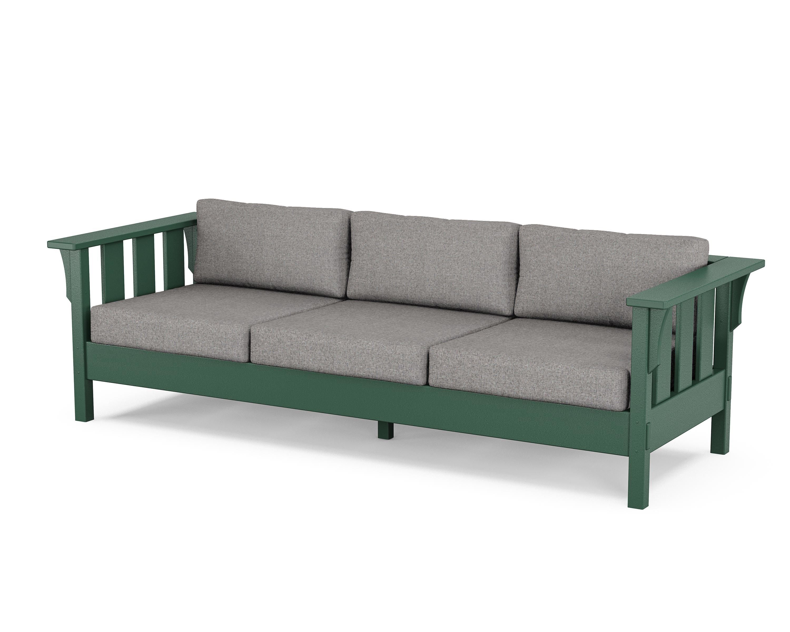 Martha Stewart by POLYWOOD® Acadia Deep Seating Sofa in Green / Grey Mist