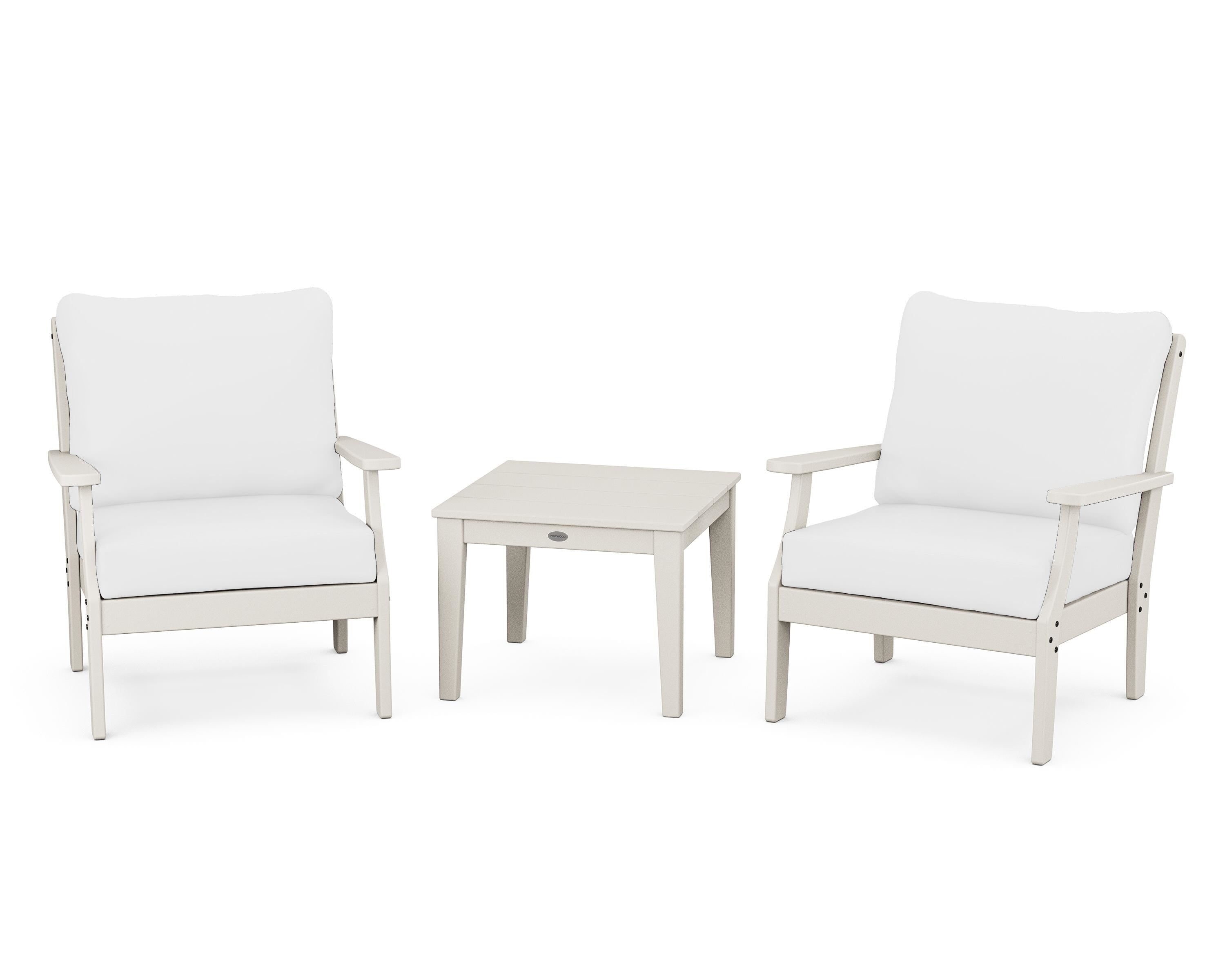 POLYWOOD® Braxton 3-Piece Deep Seating Set in Sand / Natural