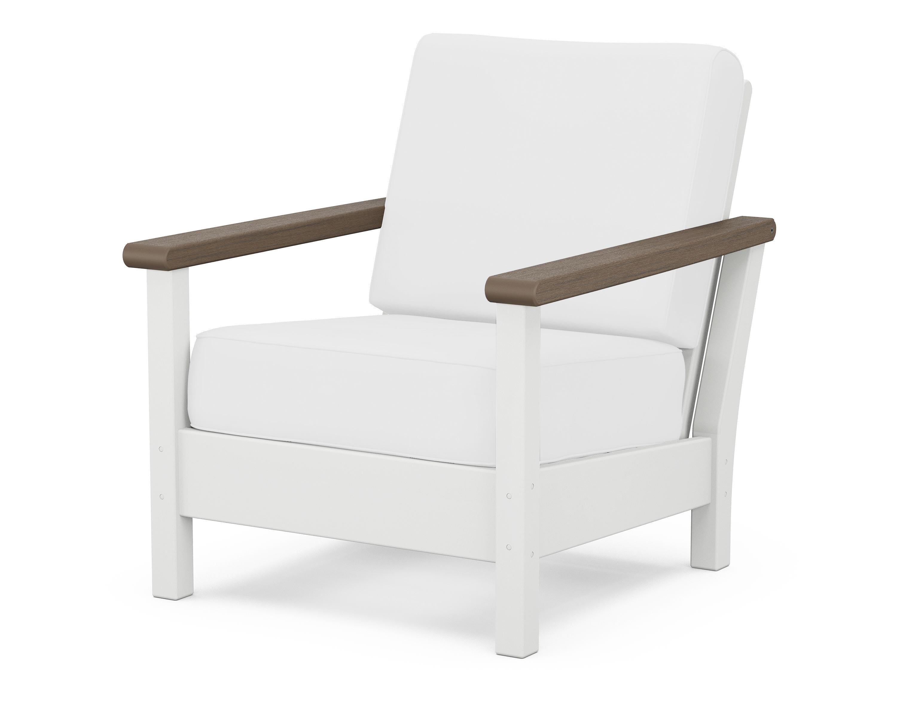 POLYWOOD® Harbour Deep Seating Chair in White / Kona / Natural