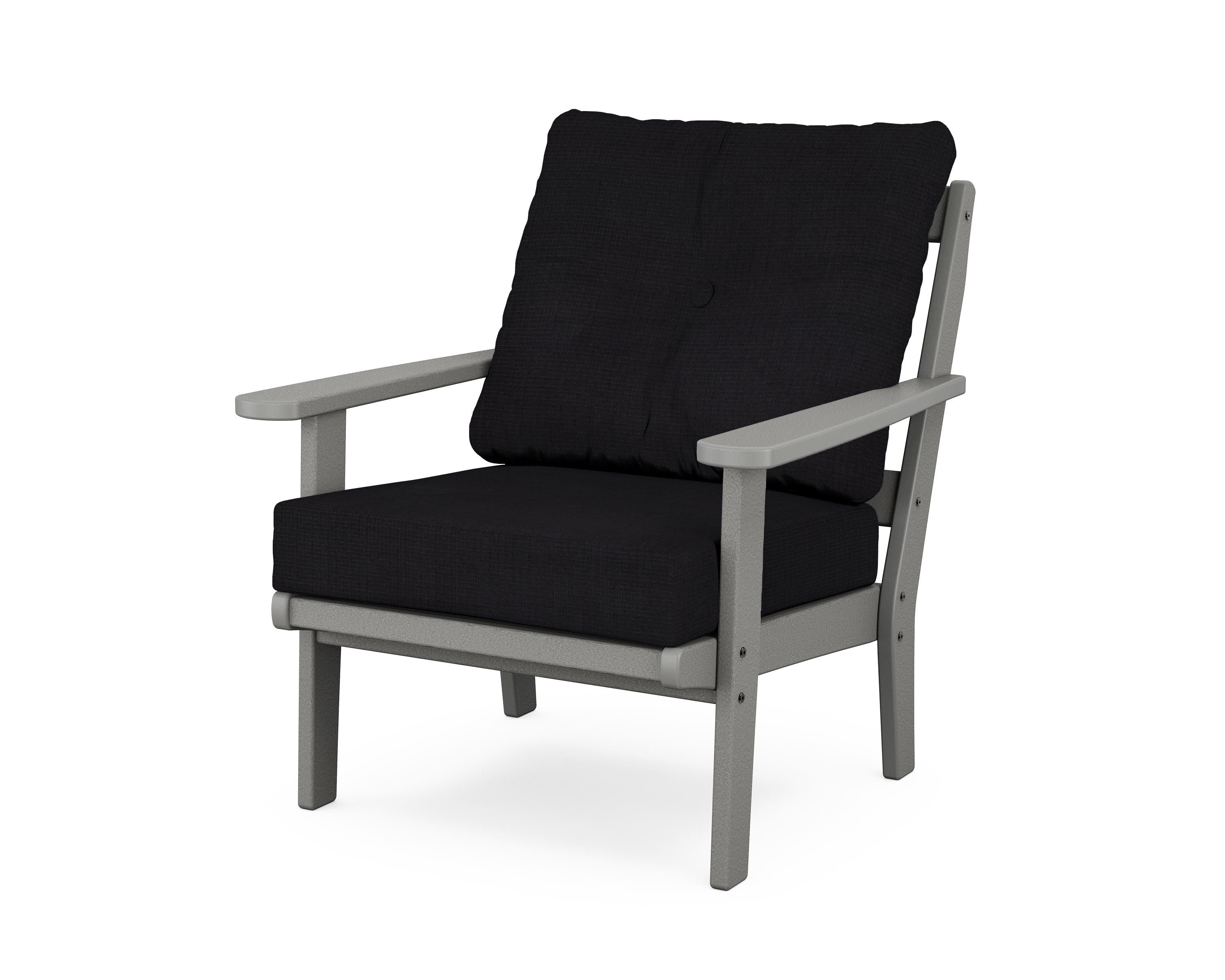 POLYWOOD® Mission Deep Seating Chair in Slate Grey / Midnight Linen