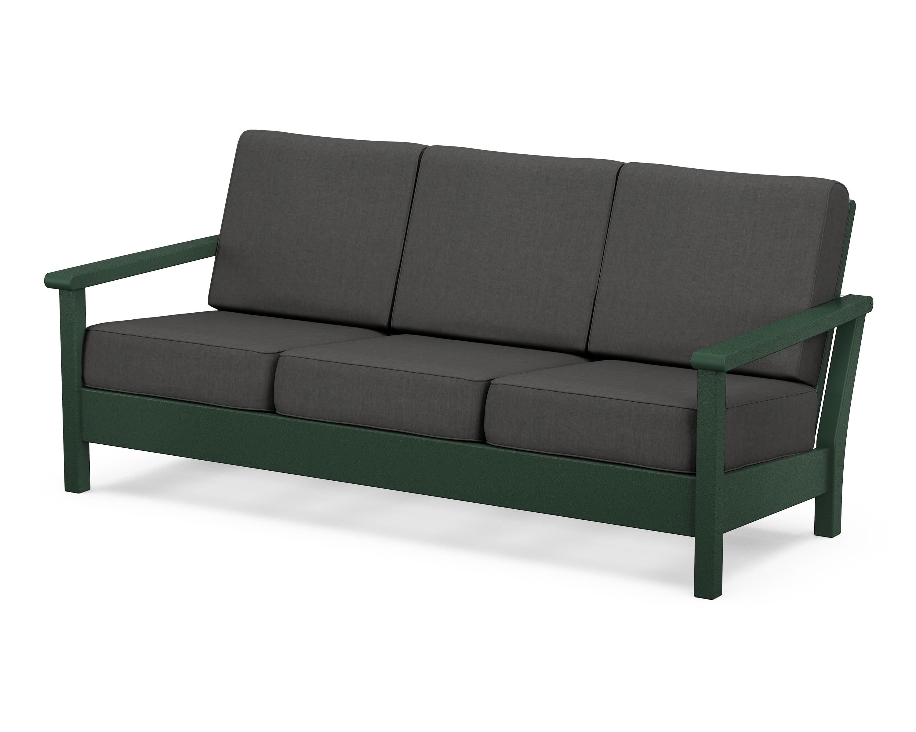 POLYWOOD® Harbour Deep Seating Sofa in Green / Spectrum Carbon