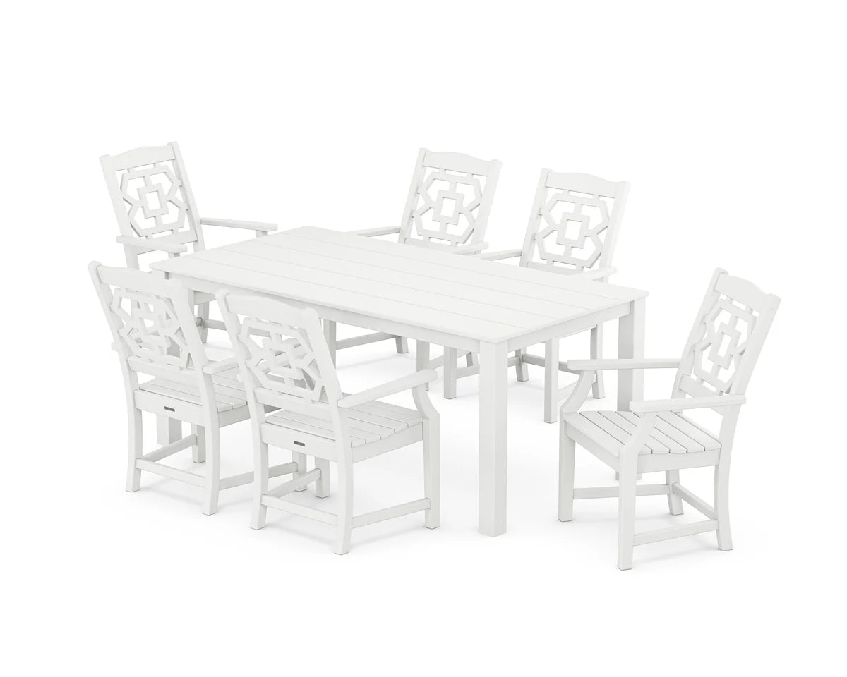 Chinoiserie Arm Chair 7-Piece Parsons Dining Set