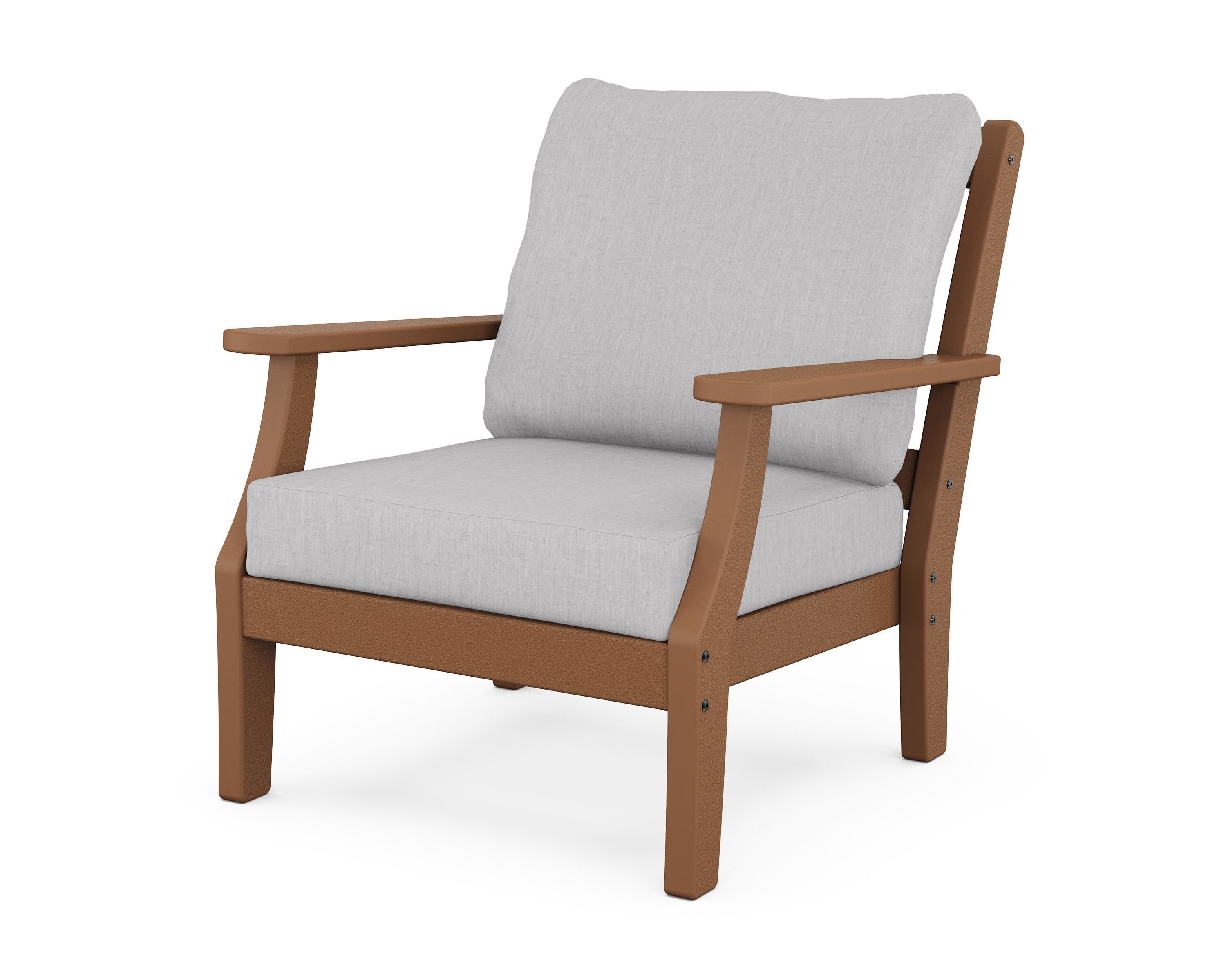 Martha Stewart by POLYWOOD® Chinoiserie Deep Seating Chair in Teak / Granite