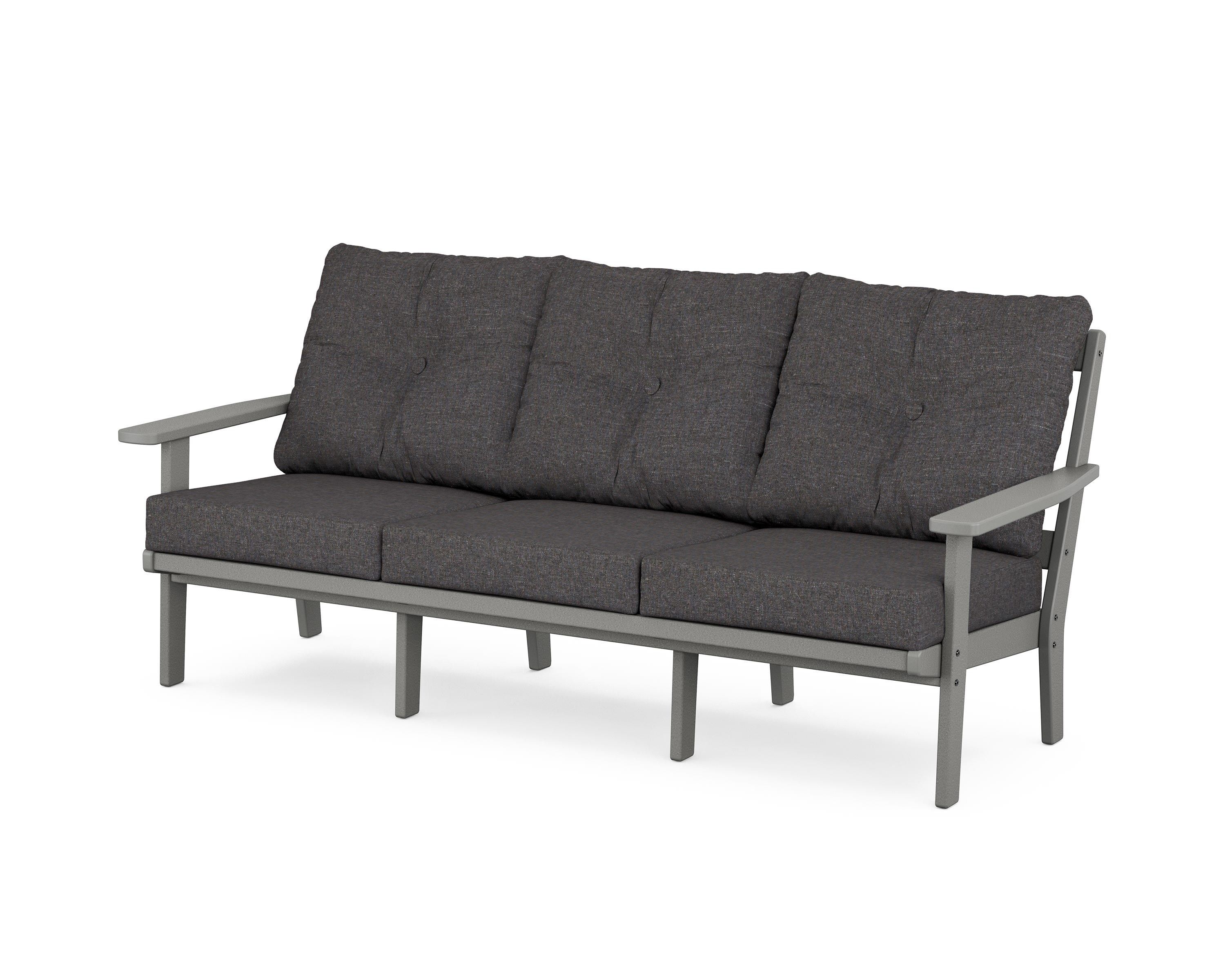POLYWOOD® Prairie Deep Seating Sofa in Slate Grey / Ash Charcoal