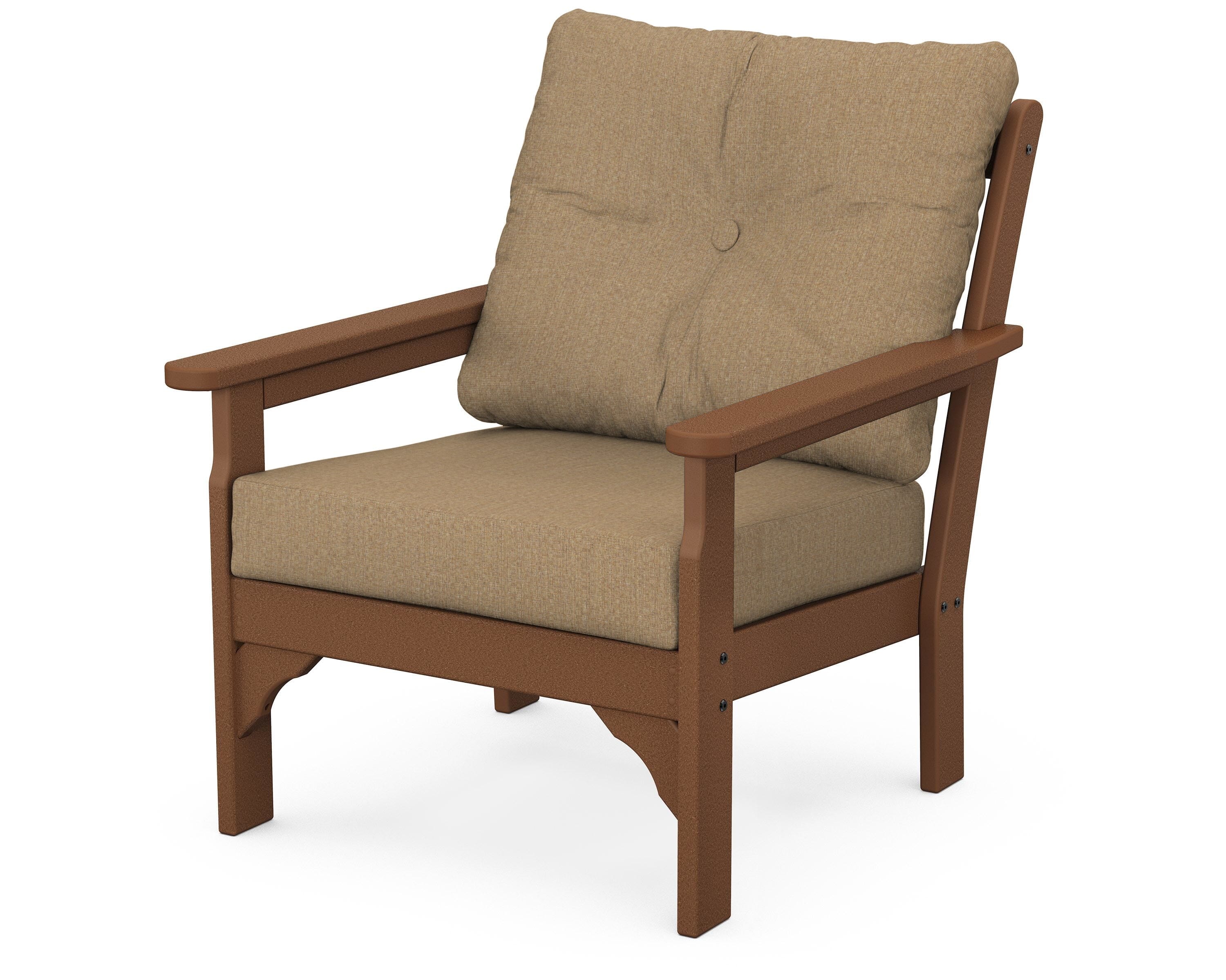 POLYWOOD® Vineyard Deep Seating Chair in Teak / Sesame