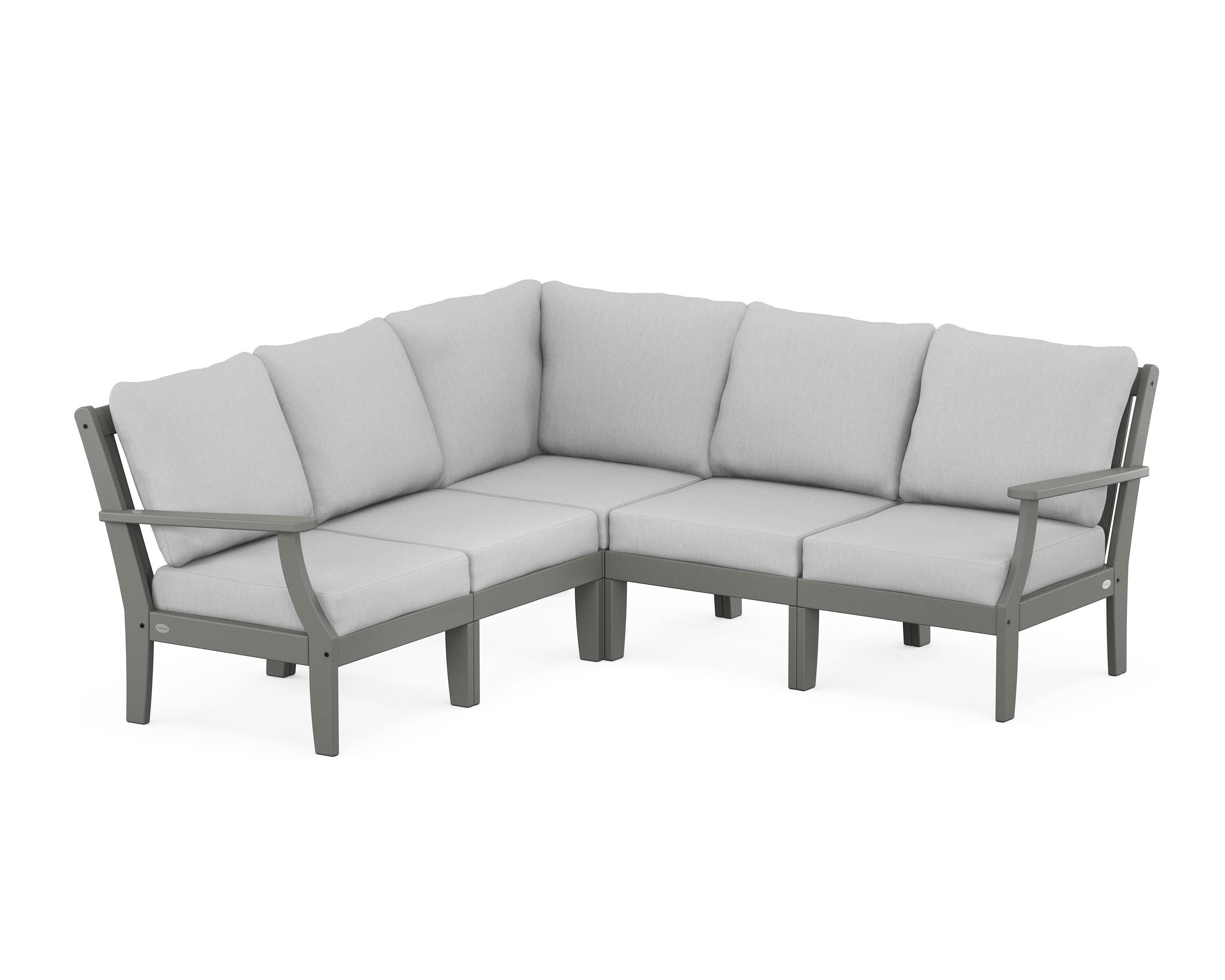 POLYWOOD® Braxton Modular 5-Piece Deep Seating Set in Slate Grey / Granite