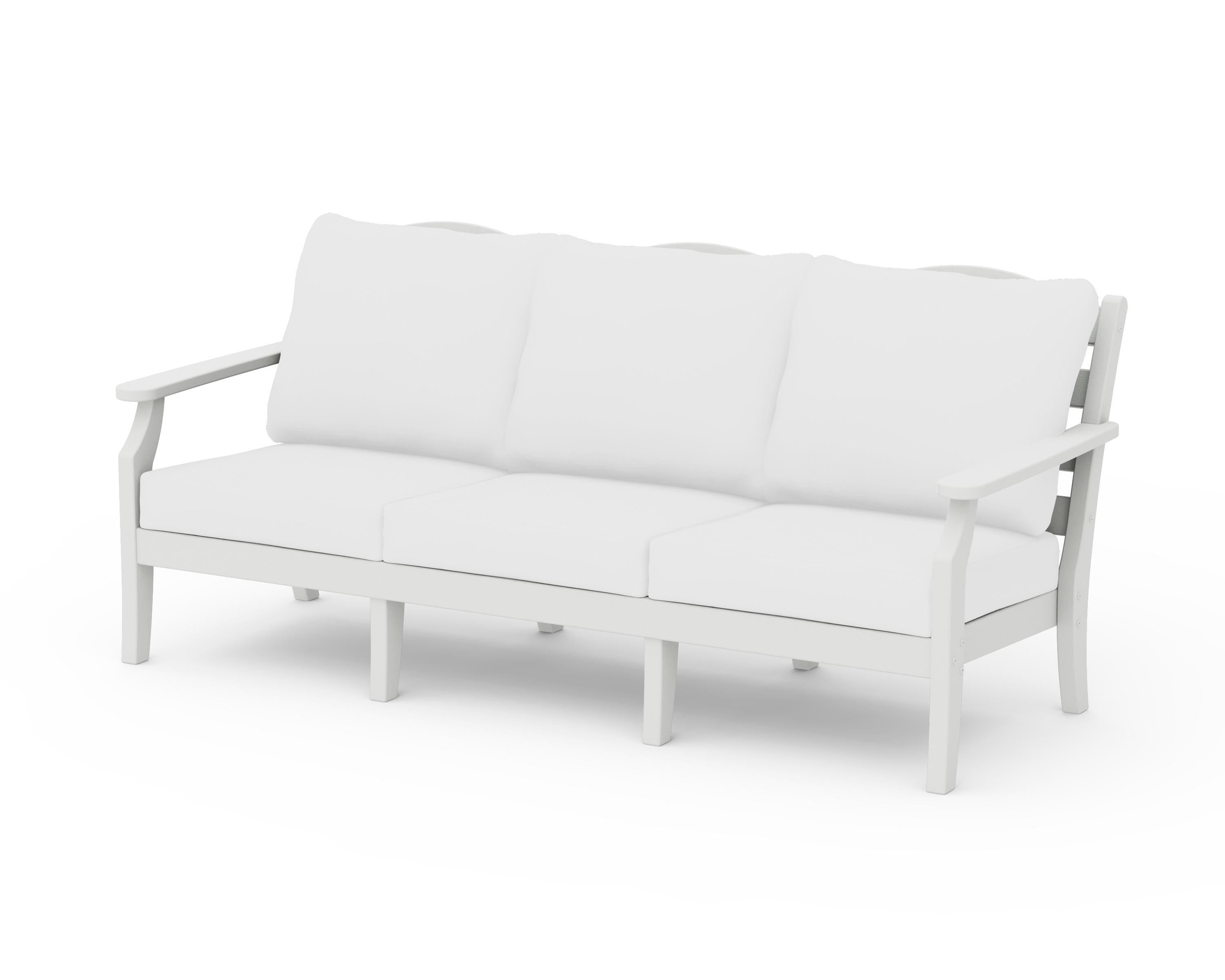 Draper James™ by POLYWOOD® Savannah Deep Seating Sofa in Vintage White / Natural