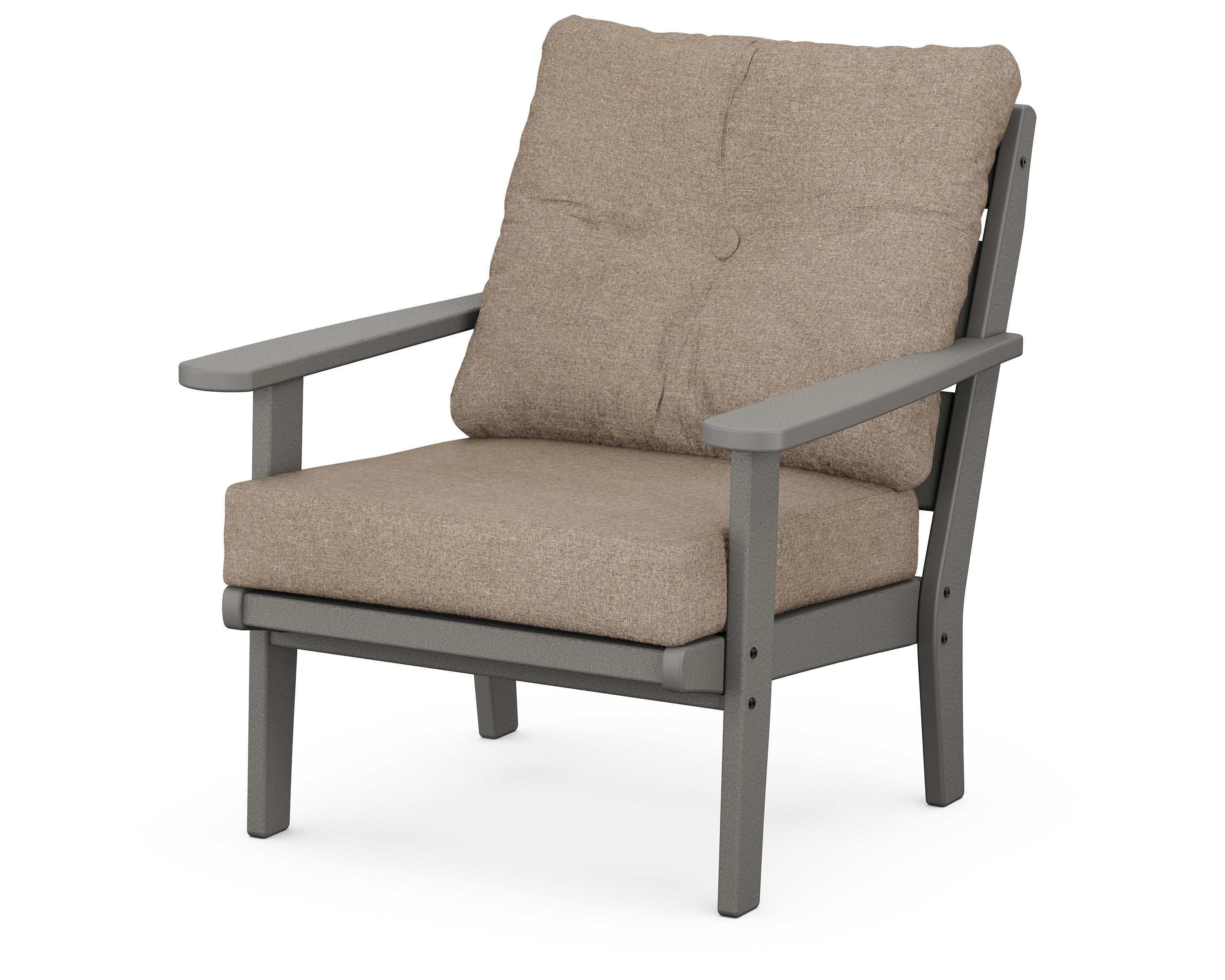 POLYWOOD® Lakeside Deep Seating Chair in Slate Grey / Spiced Burlap