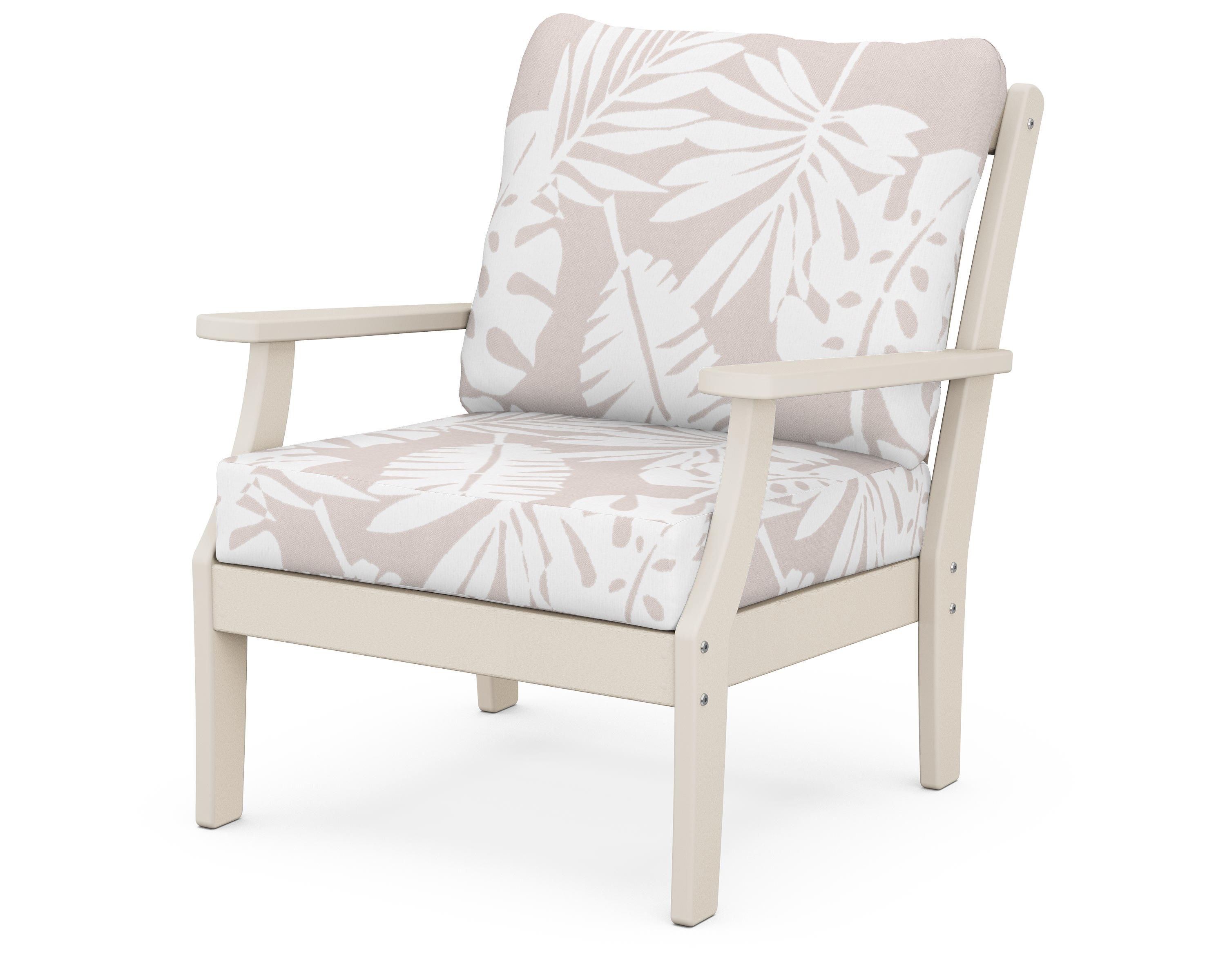 POLYWOOD® Braxton Deep Seating Chair in Sand / Leaf Dune Burlap
