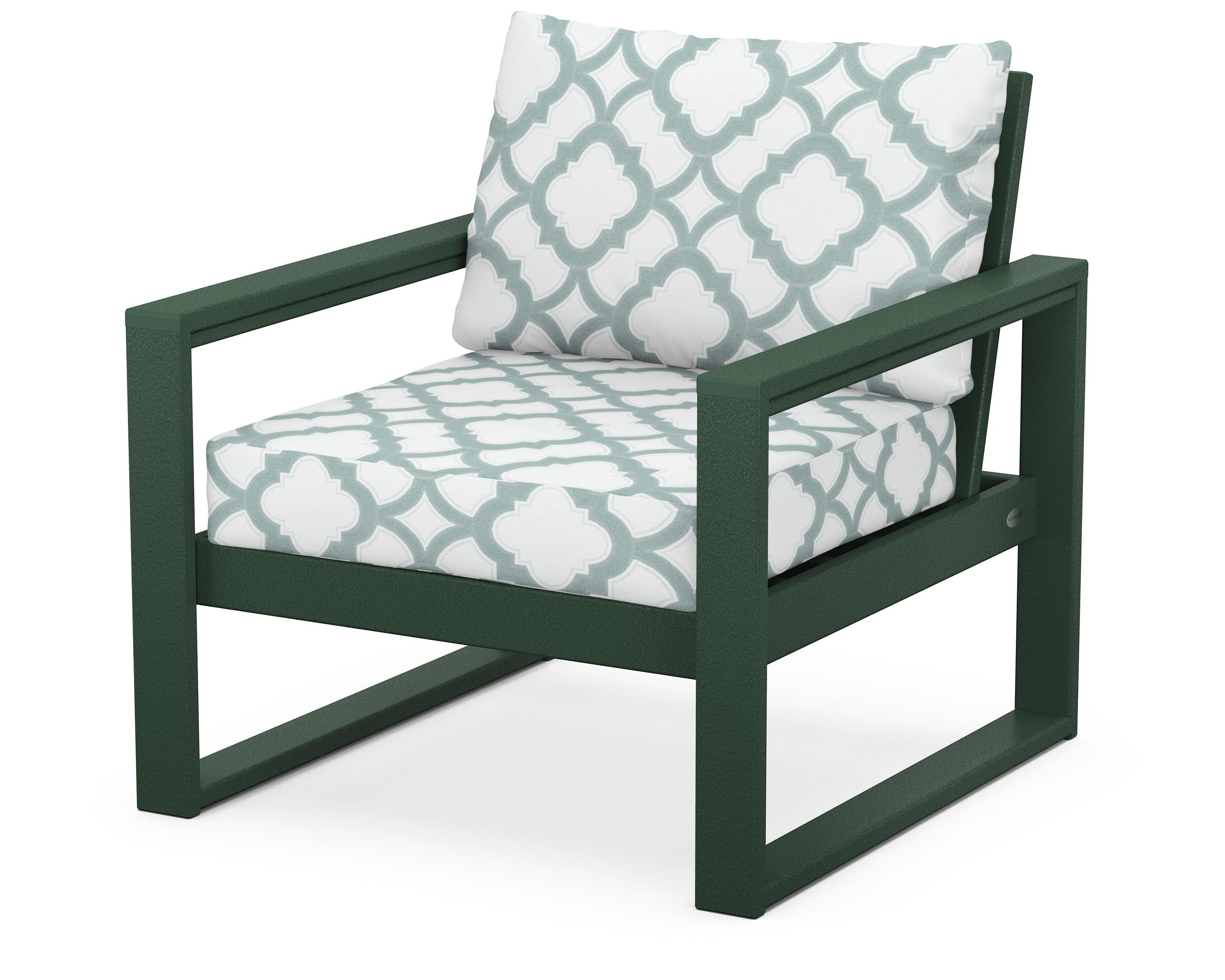 POLYWOOD® EDGE Club Chair in Green / Trellis Glacier Spa