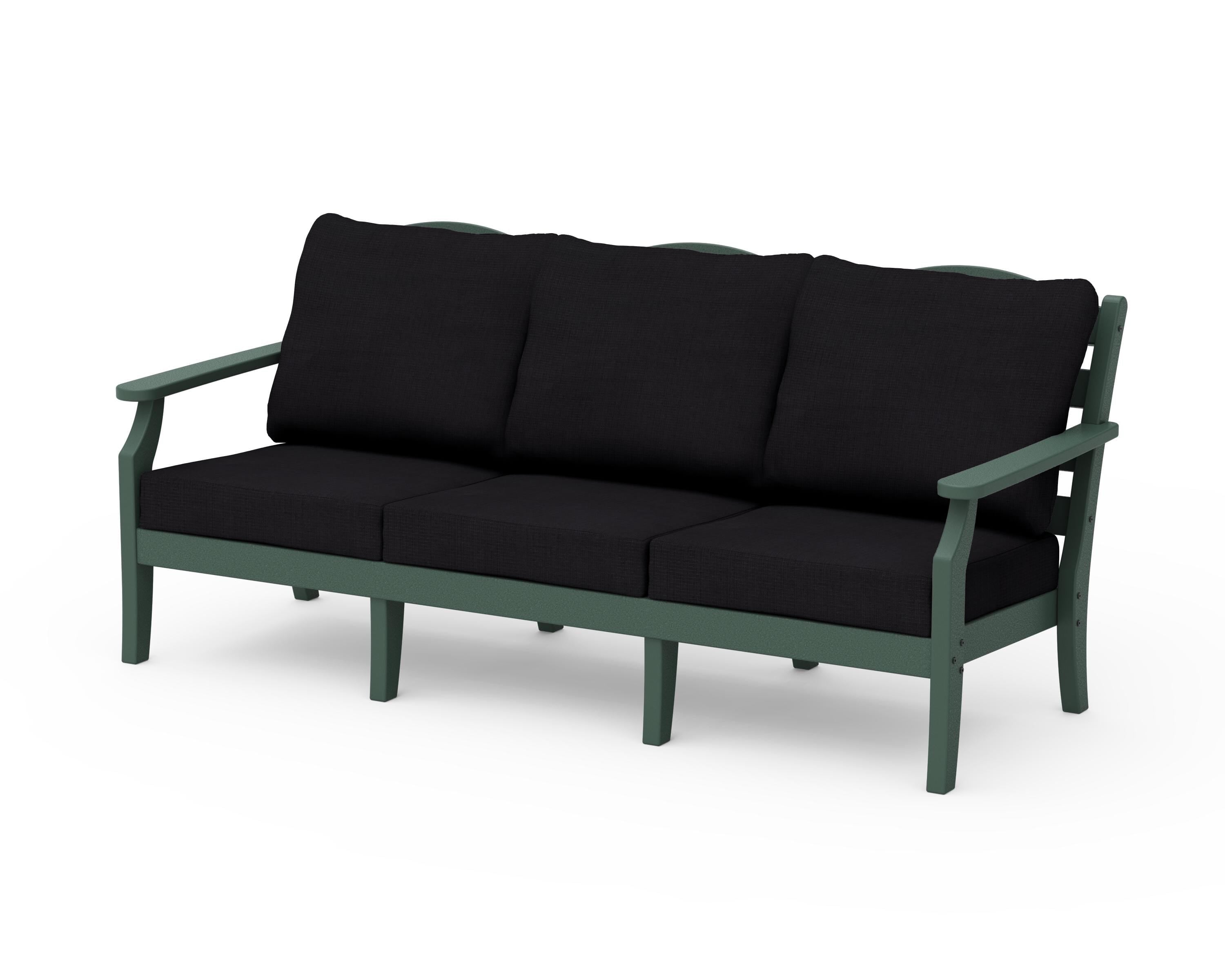 Draper James™ by POLYWOOD® Savannah Deep Seating Sofa in Green / Midnight Linen