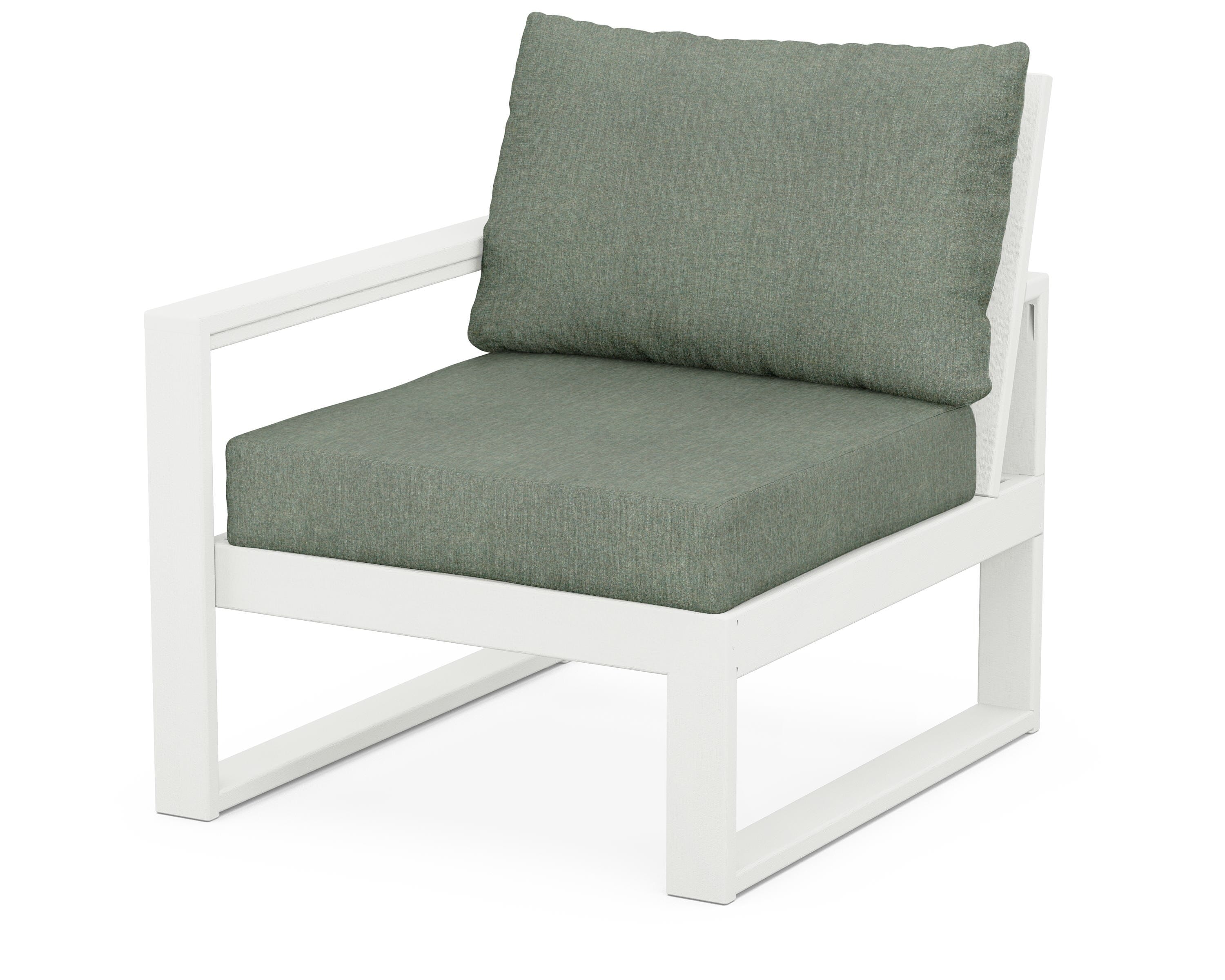 POLYWOOD® EDGE Modular Left Arm Chair in Vintage White / Cast Sage