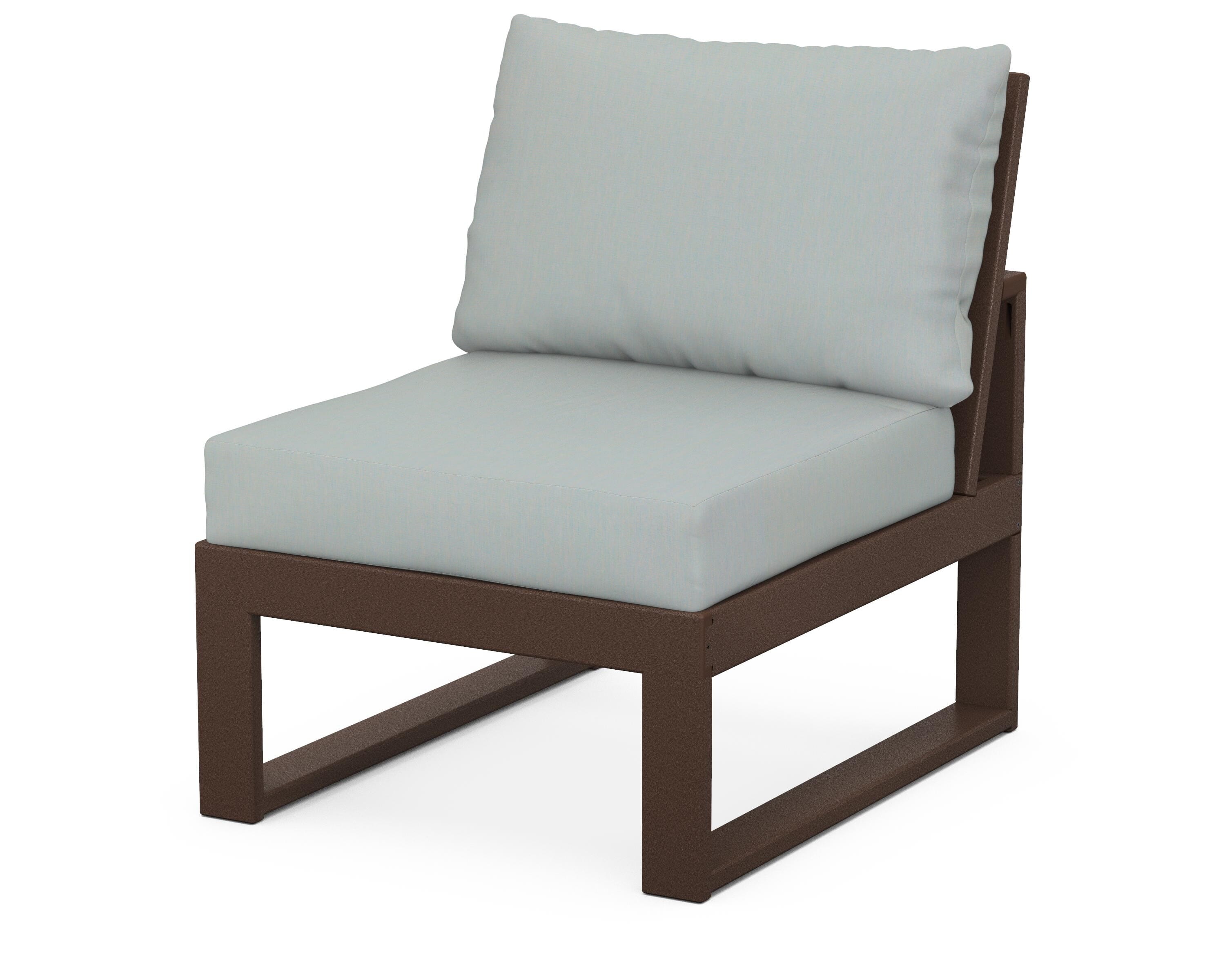 Unbranded Modular Armless Chair in Mahogany / Spa