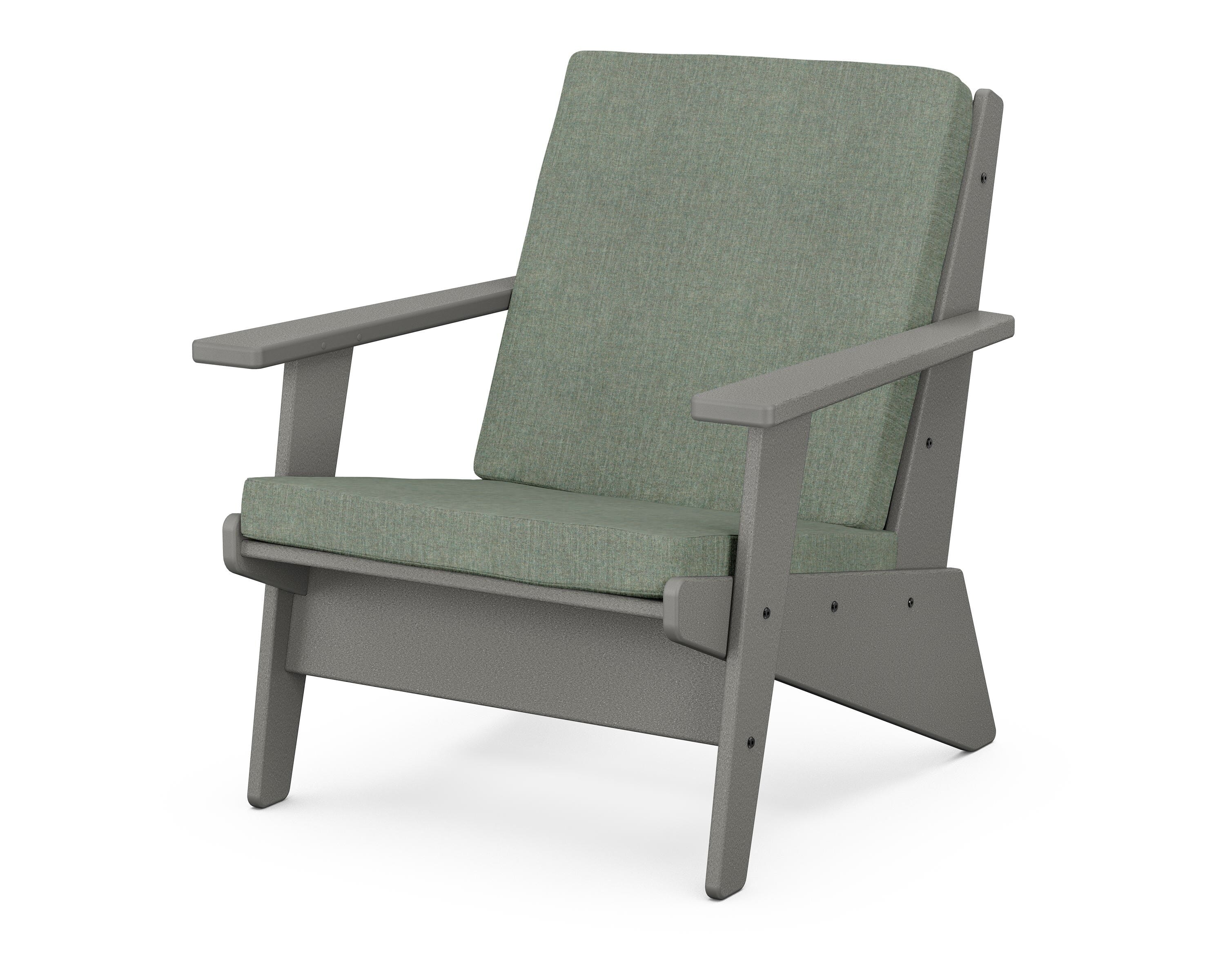 POLYWOOD® Riviera Modern Lounge Chair in Slate Grey / Cast Sage