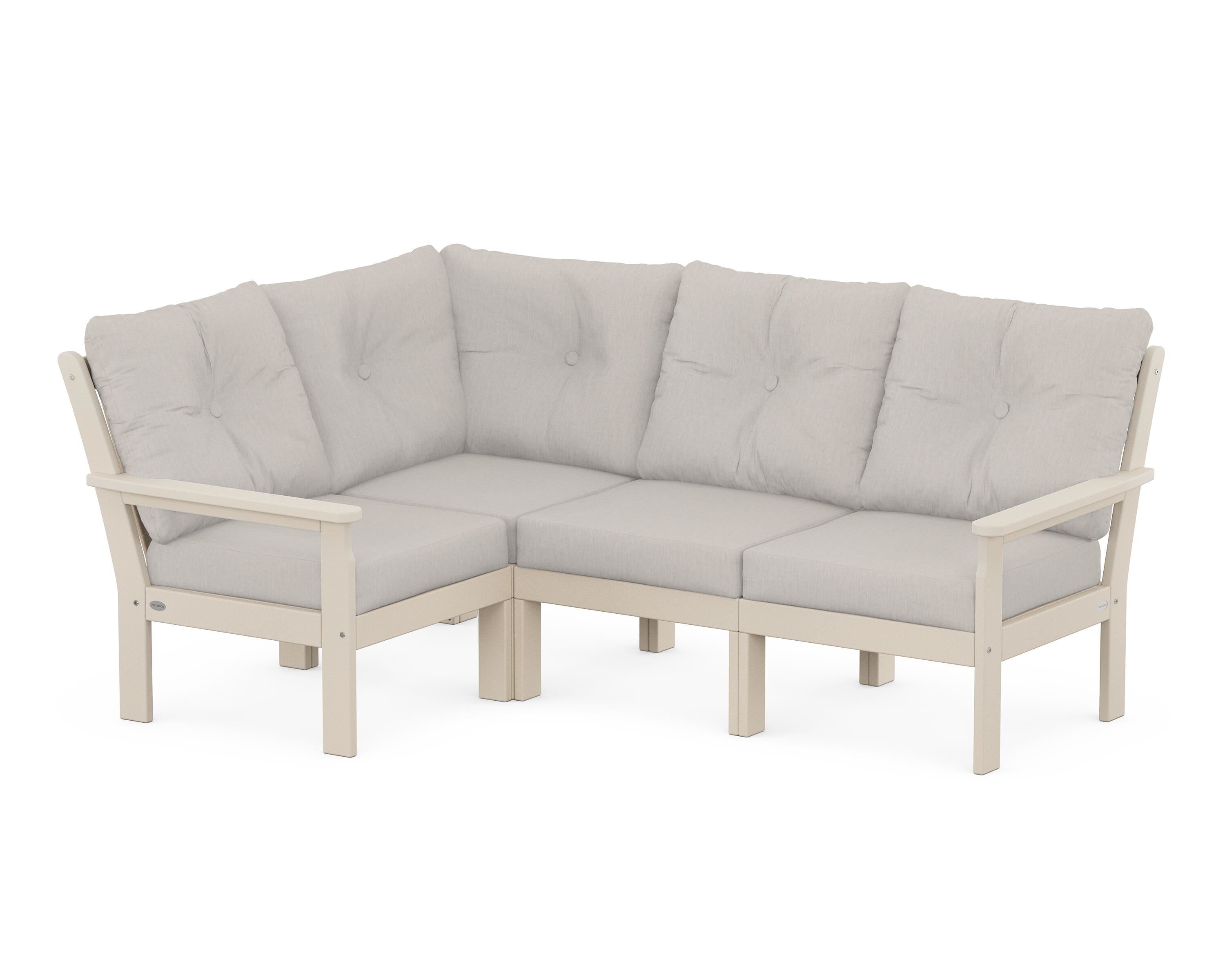 POLYWOOD® Vineyard 4-Piece Sectional in Sand / Cast Ash