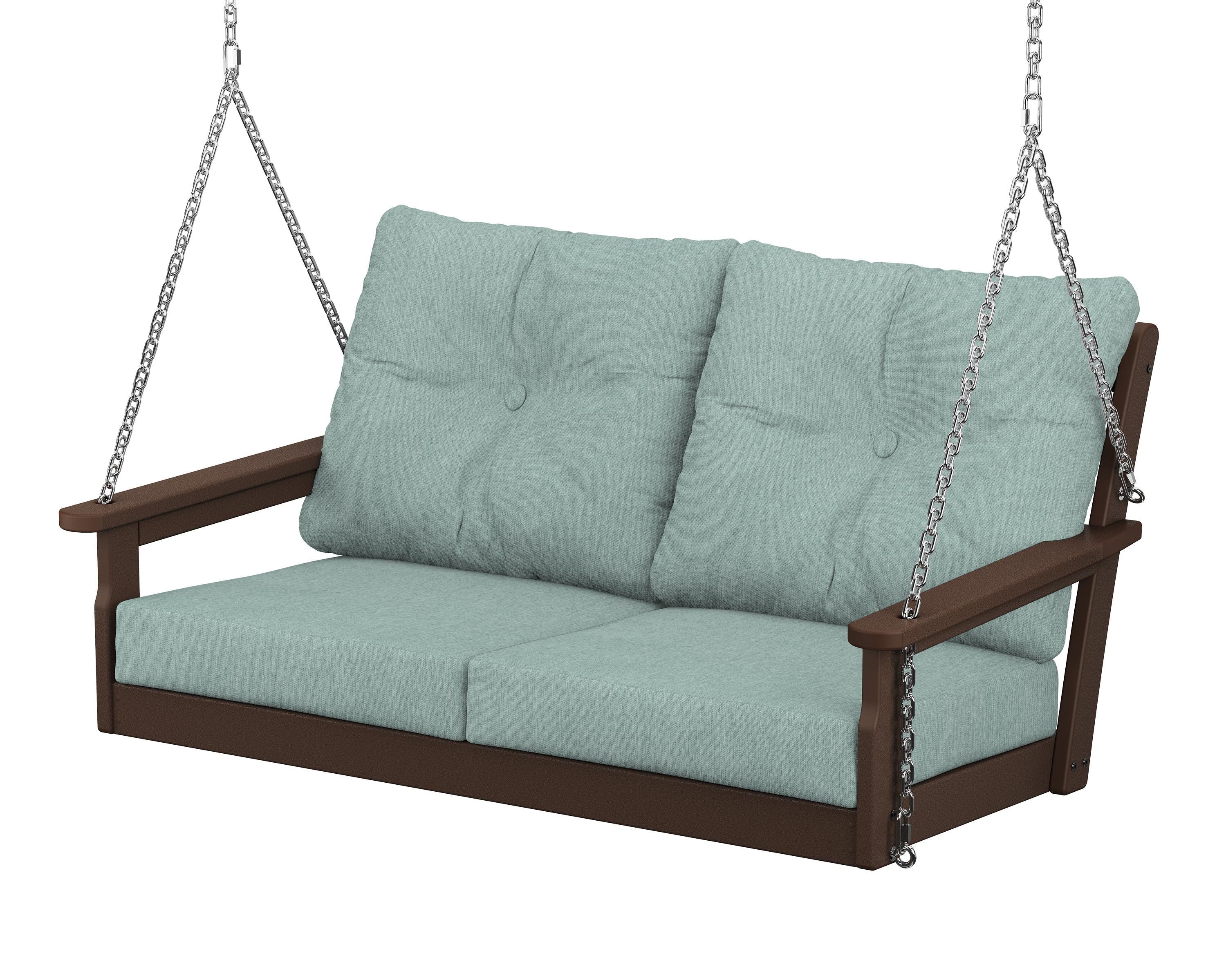 POLYWOOD® Vineyard Deep Seating Swing in Mahogany / Glacier Spa