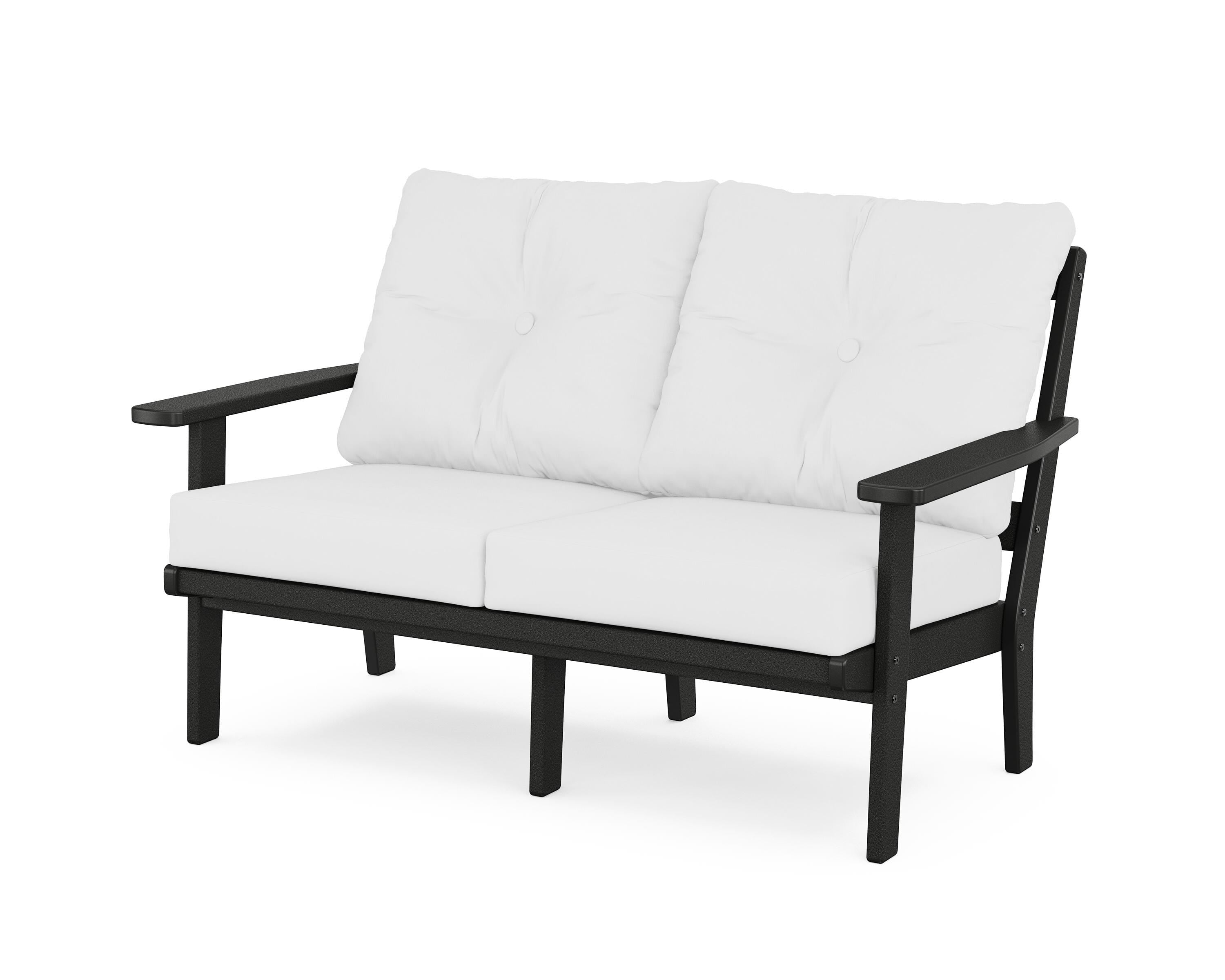 POLYWOOD® Prairie Deep Seating Loveseat in Black / Natural