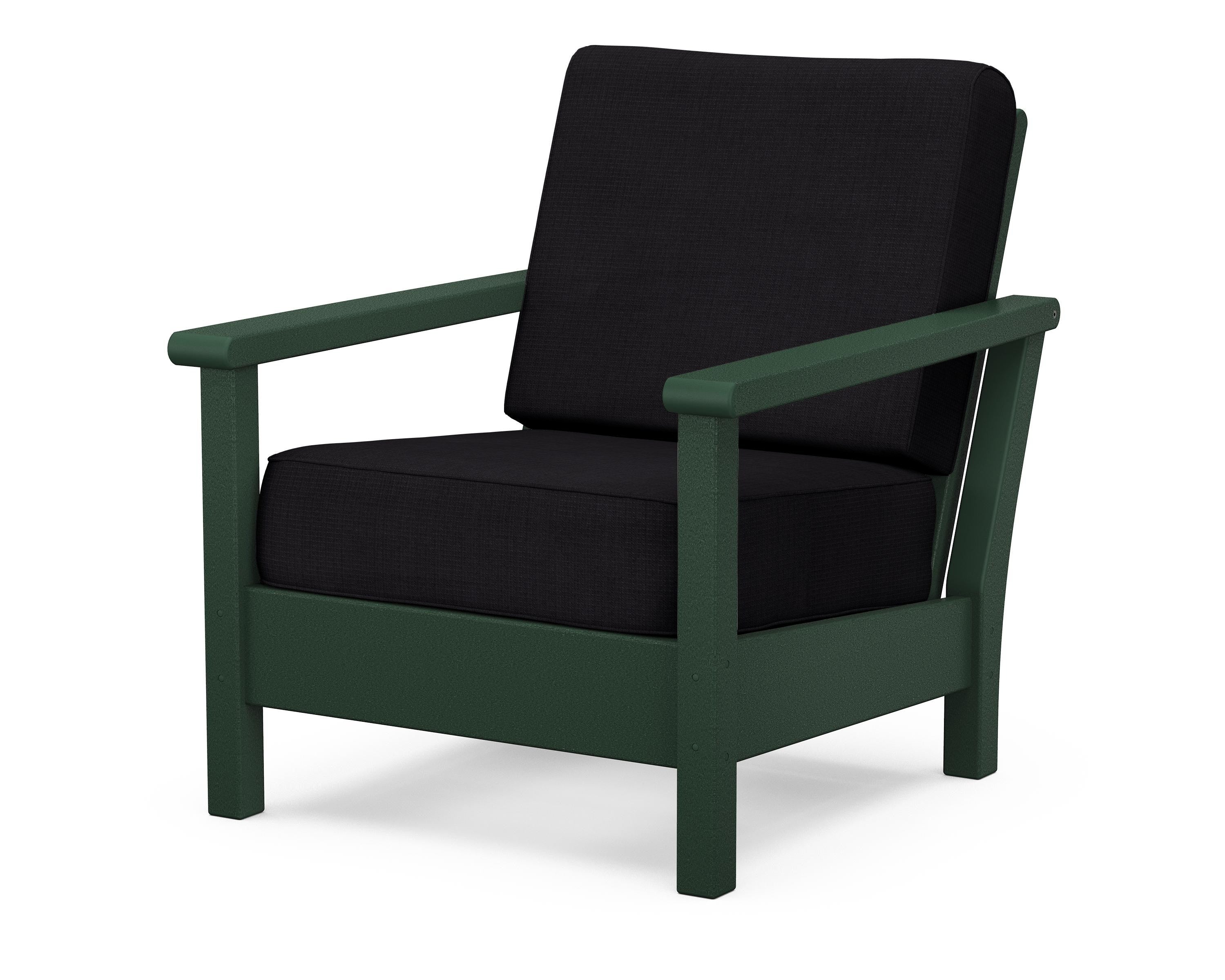 POLYWOOD® Harbour Deep Seating Chair in Green / Midnight Linen