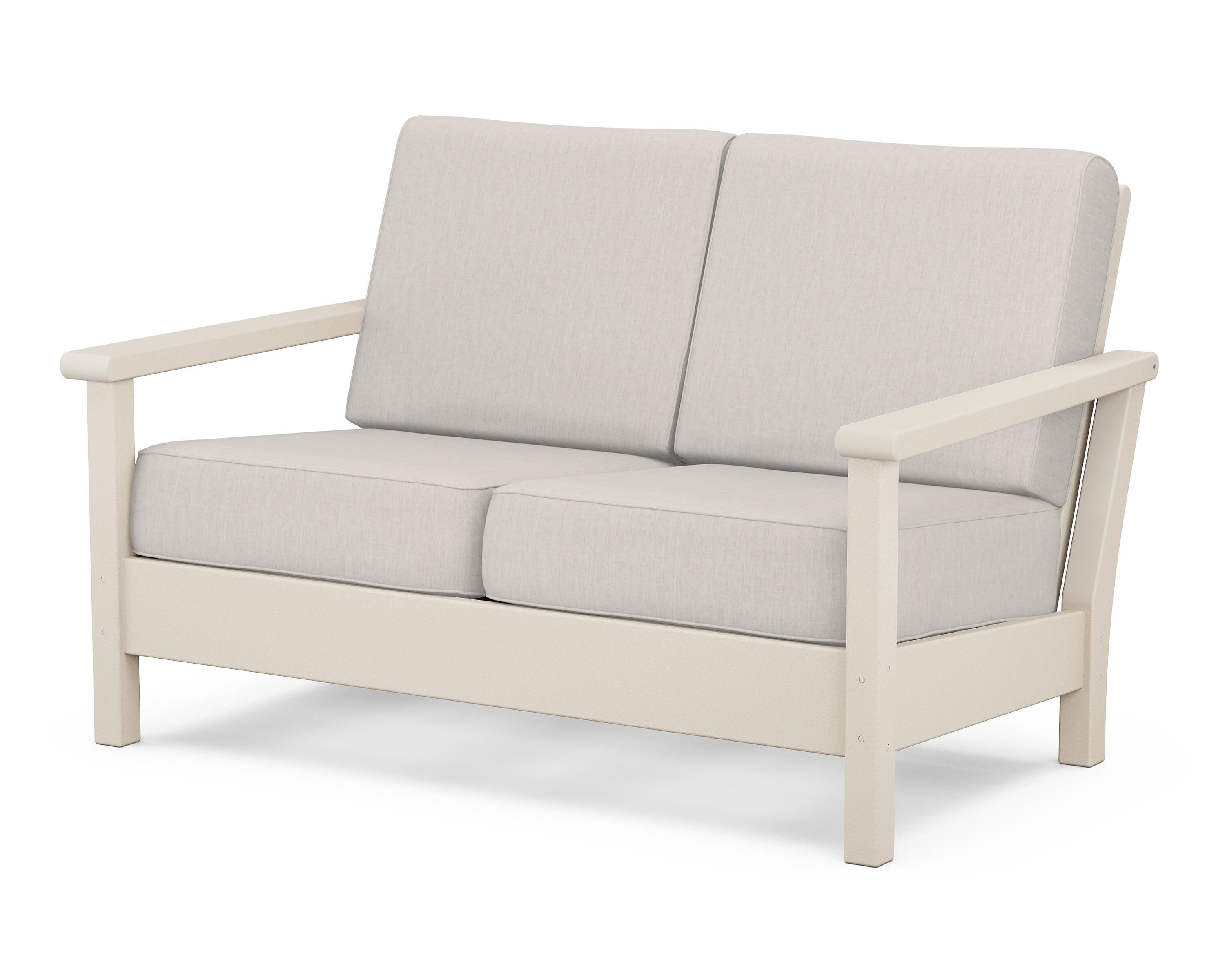 POLYWOOD® Harbour Deep Seating Loveseat in Sand / Cast Ash
