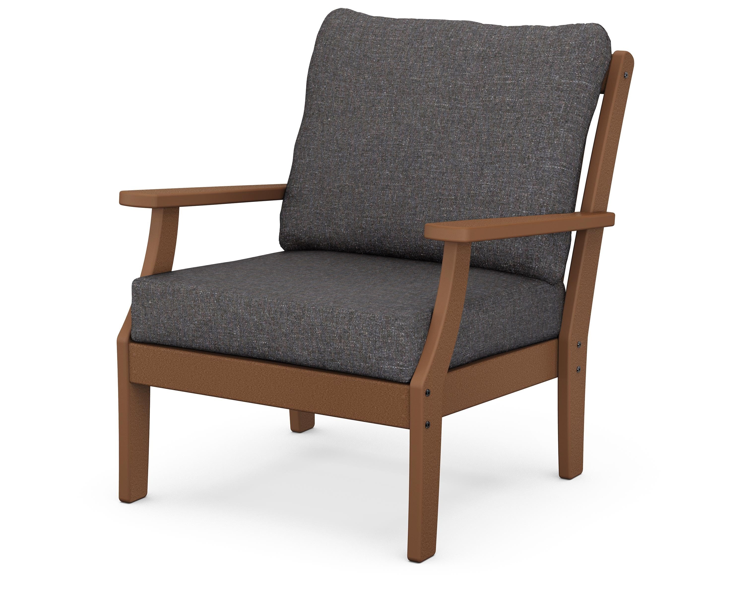 POLYWOOD® Braxton Deep Seating Chair in Teak / Ash Charcoal