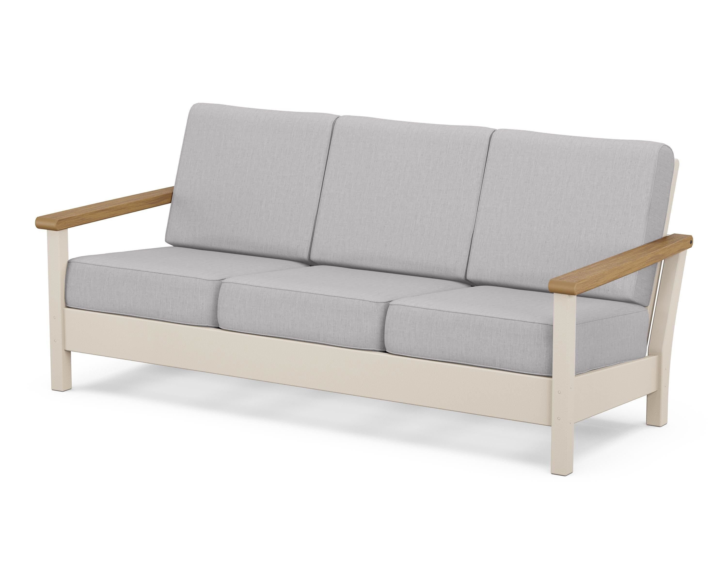 POLYWOOD® Harbour Deep Seating Sofa in Sand / Natural / Granite