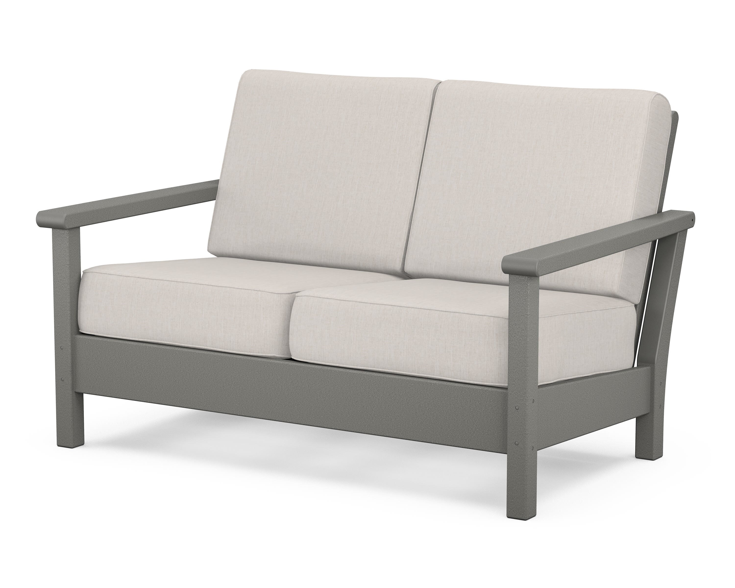 POLYWOOD® Harbour Deep Seating Loveseat in Slate Grey / Cast Ash