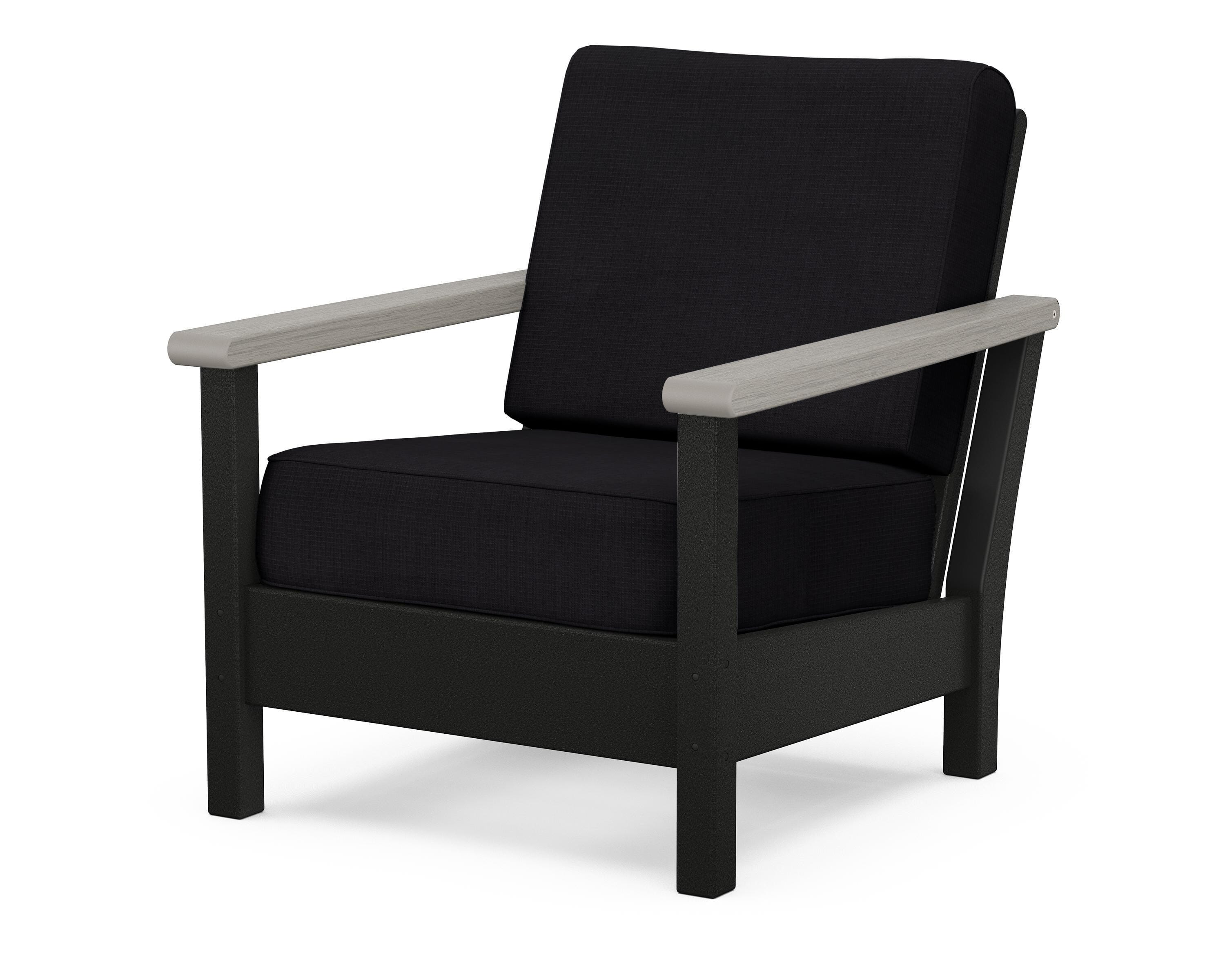 POLYWOOD® Harbour Deep Seating Chair in Black / Driftwood / Midnight Linen