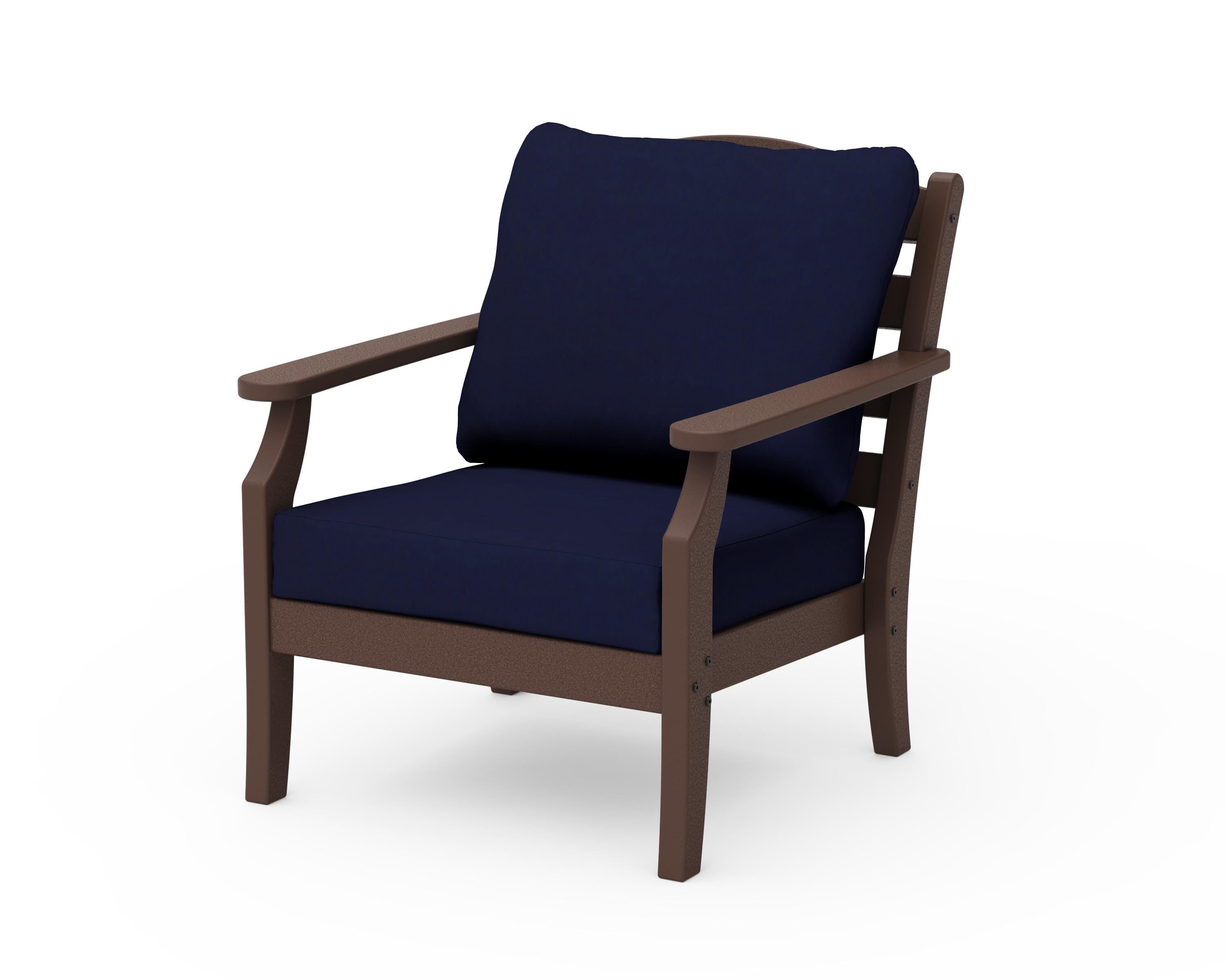 Draper James™ by POLYWOOD® Savannah Deep Seating Chair in Mahogany / Navy