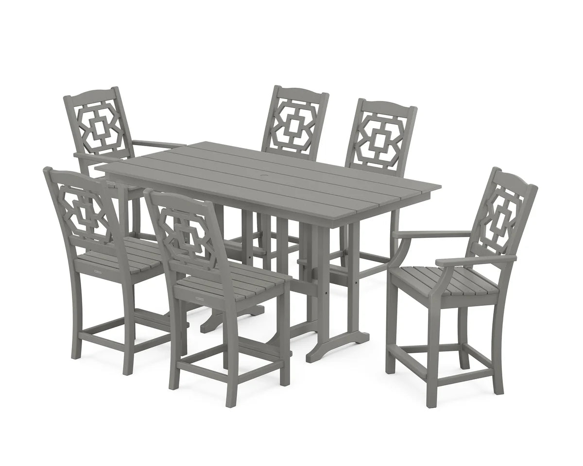 Chinoiserie 7-Piece Farmhouse Counter Set