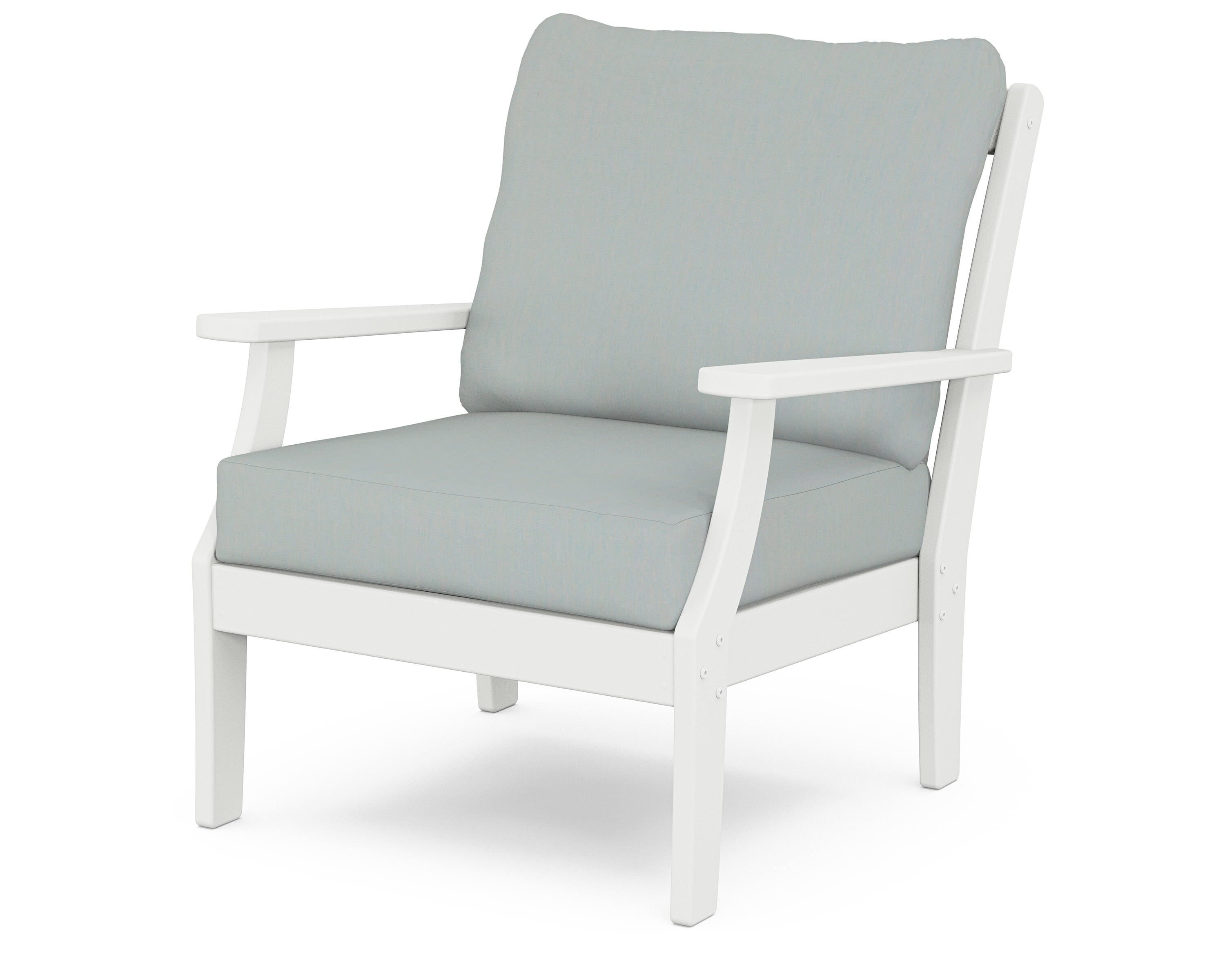 POLYWOOD® Braxton Deep Seating Chair in White / Spa