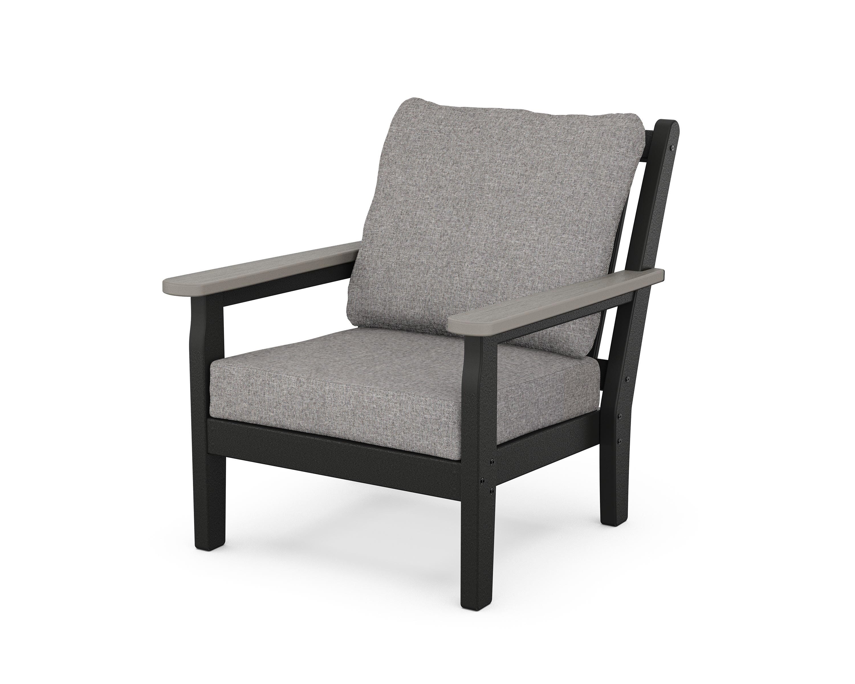 POLYWOOD® Chippendale Deep Seating Chair in Black / Driftwood / Grey Mist