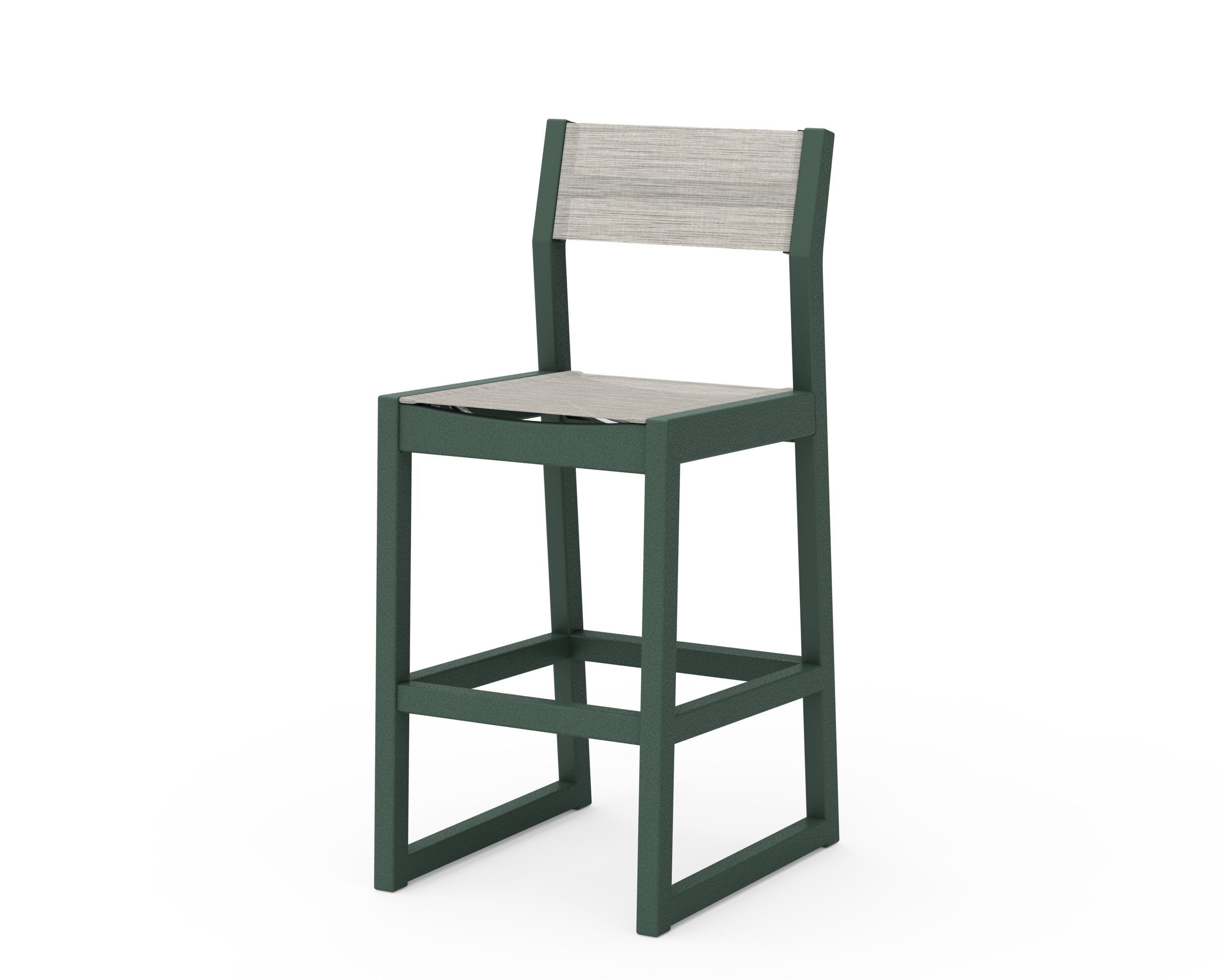 POLYWOOD® EDGE Sling Bar Side Chair in Green / Birch Sling