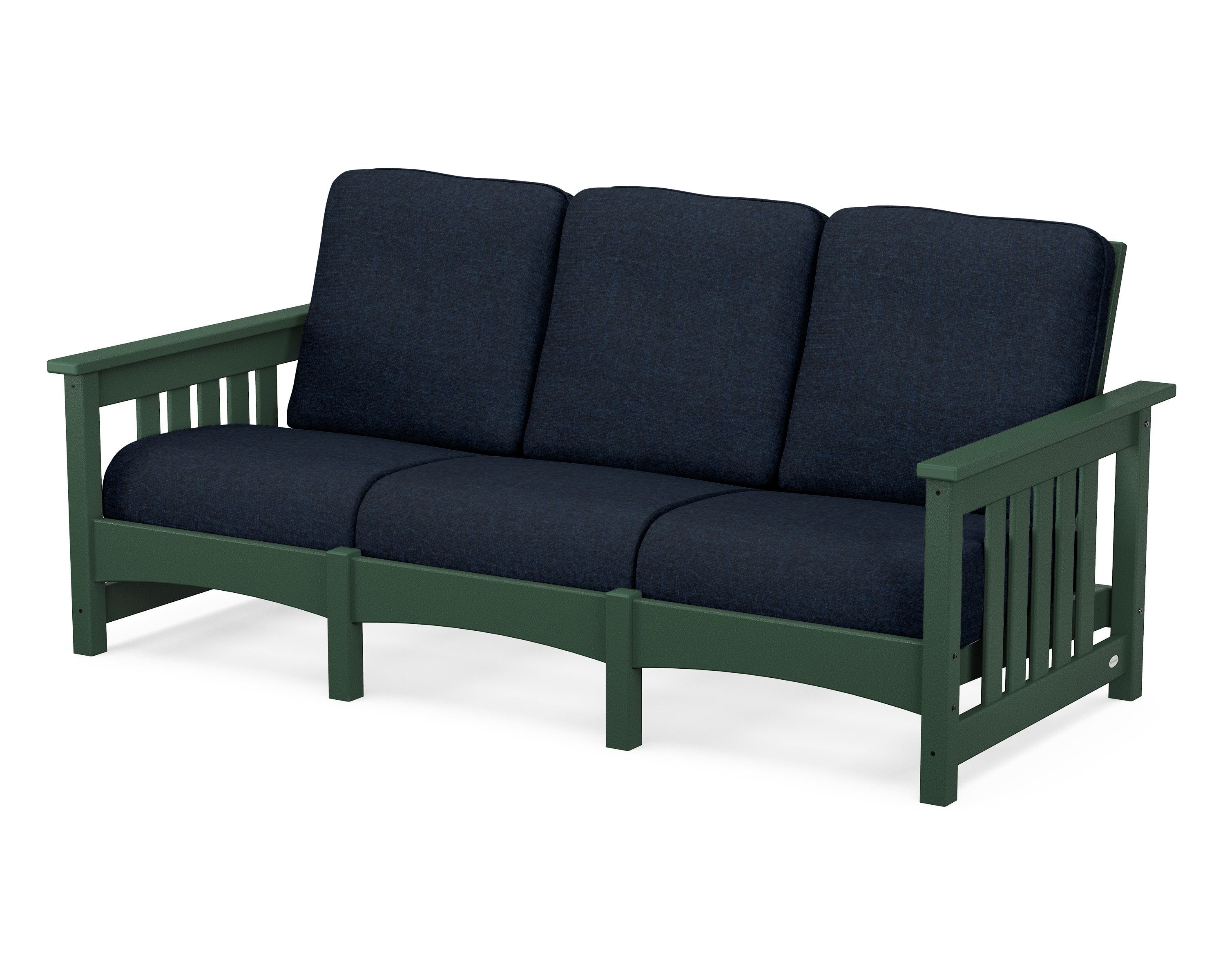 POLYWOOD® Club Mission Sofa in Green / Marine Indigo