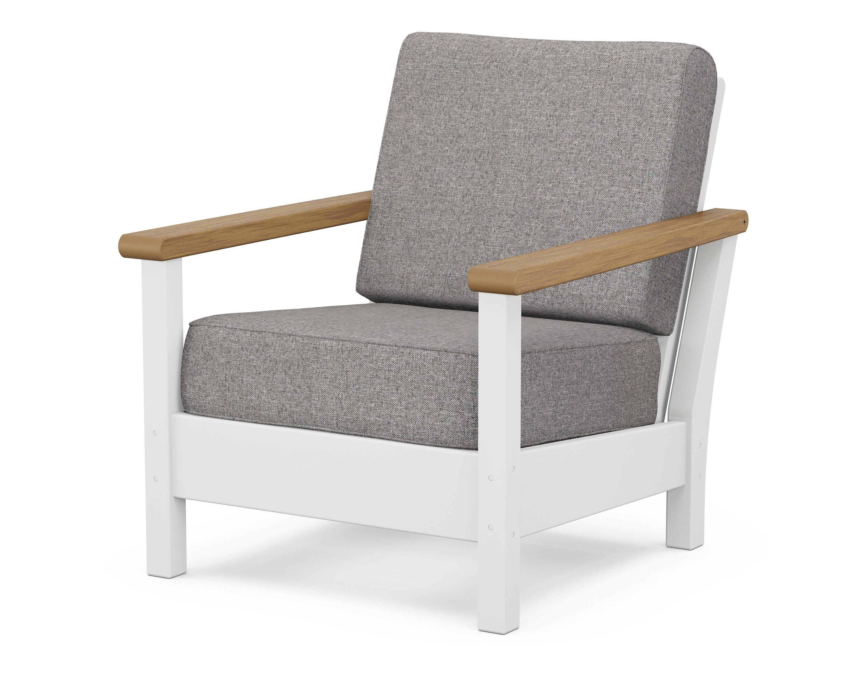 POLYWOOD® Harbour Deep Seating Chair in White / Natural / Grey Mist