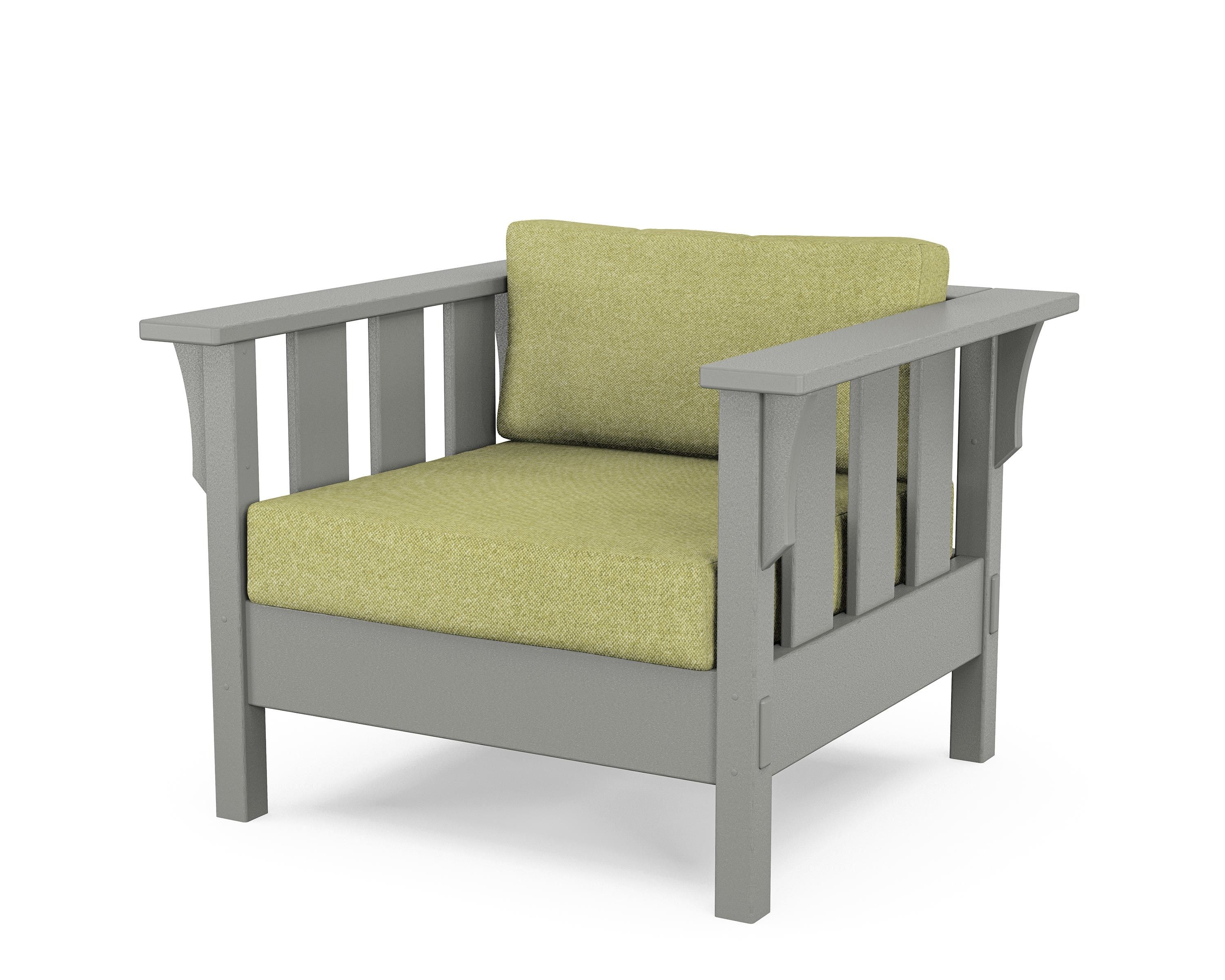 Martha Stewart by POLYWOOD® Acadia Deep Seating Chair in Slate Grey / Chartreuse Boucle