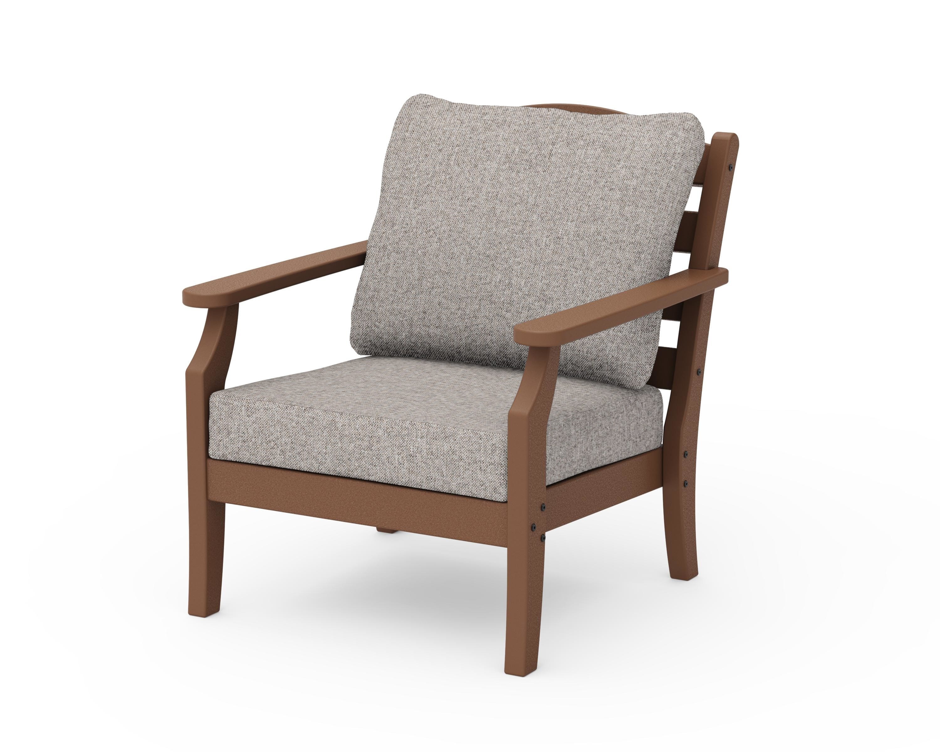 Draper James™ by POLYWOOD® Savannah Deep Seating Chair in Teak / Weathered Tweed