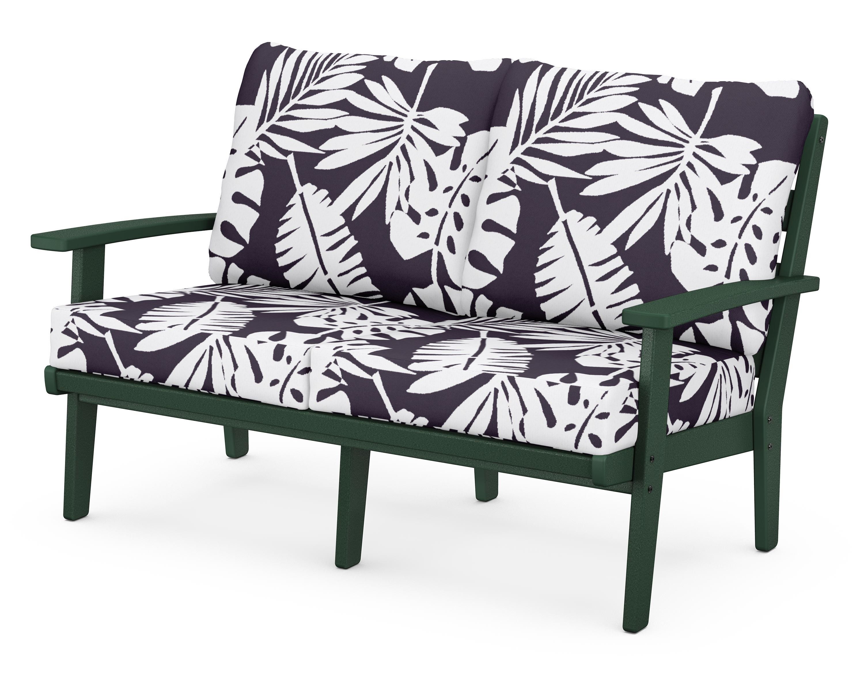 POLYWOOD® Grant Park Deep Seating Loveseat in Green / Leaf Navy