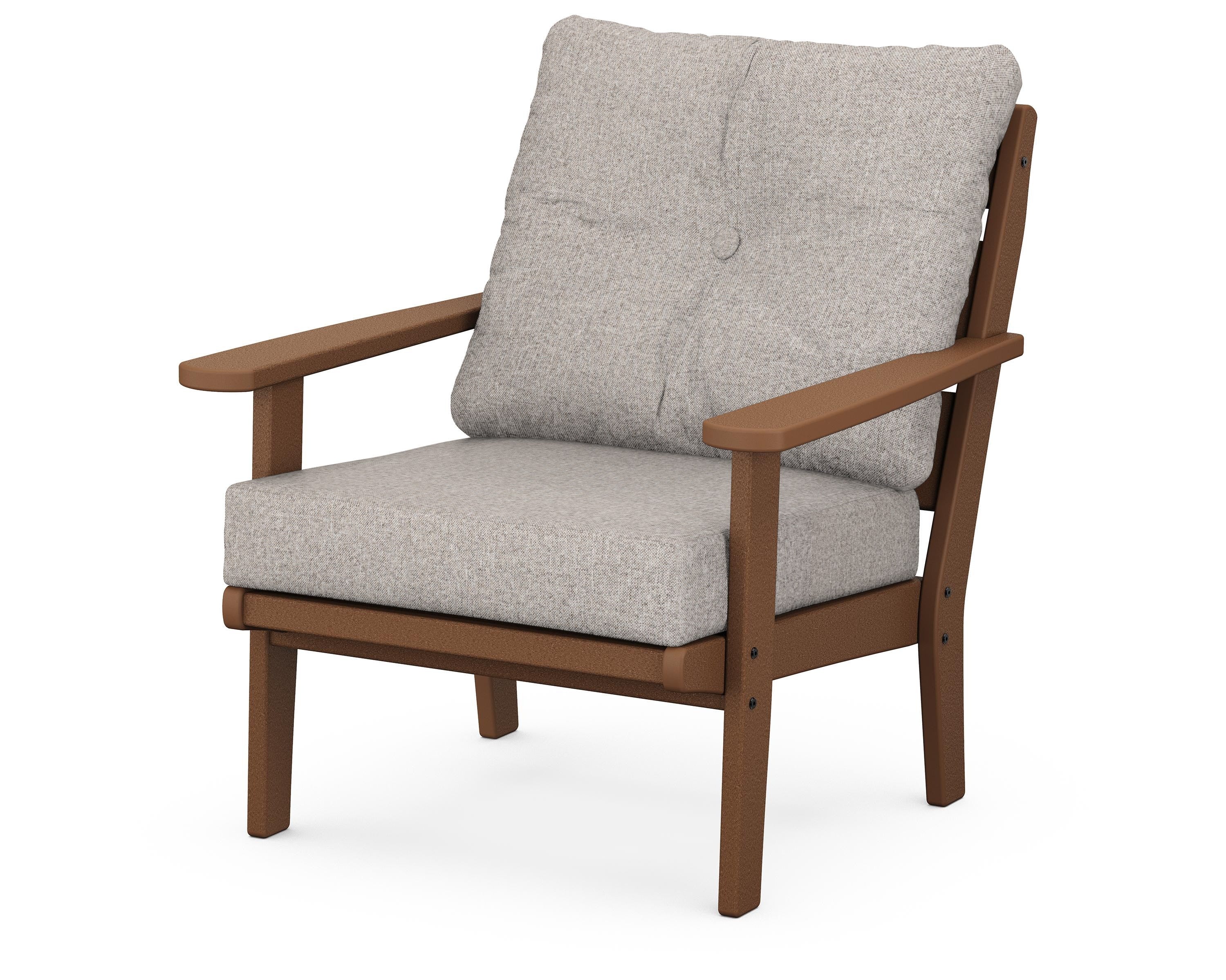 POLYWOOD® Lakeside Deep Seating Chair in Teak / Weathered Tweed